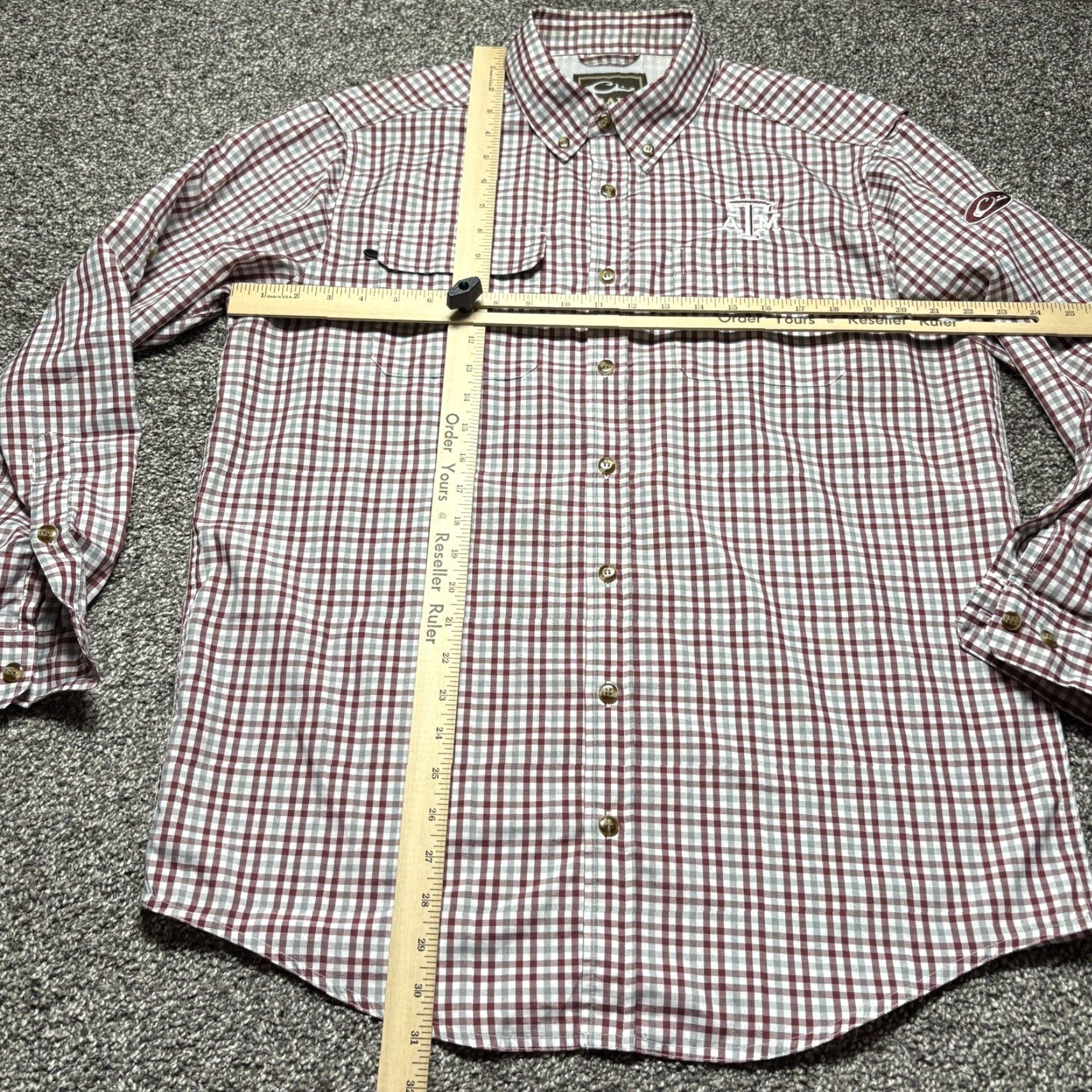 Vintage Drake A&M Vented Shirt Mens Small Aggies Button Down Maroon & White Check Size US S / EU 44-46 / 1 - 3 Thumbnail
