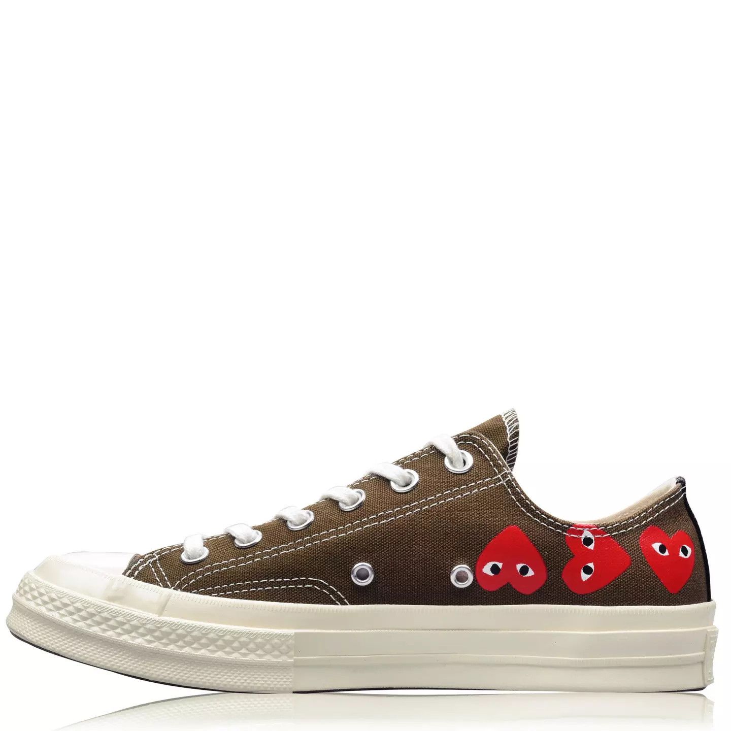 Comme des Garcons PLAY × Converse o1g2r1mq0426 Chuck Taylor Low Top Trainers in Khaki Size US 5 / EU 37 - 3 Thumbnail