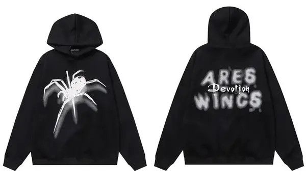 VIBE Y2K hoodie sweatshirt hip-hop Gothic Harajuku style pullover Size US L / EU 52-54 / 3 - 3 Thumbnail