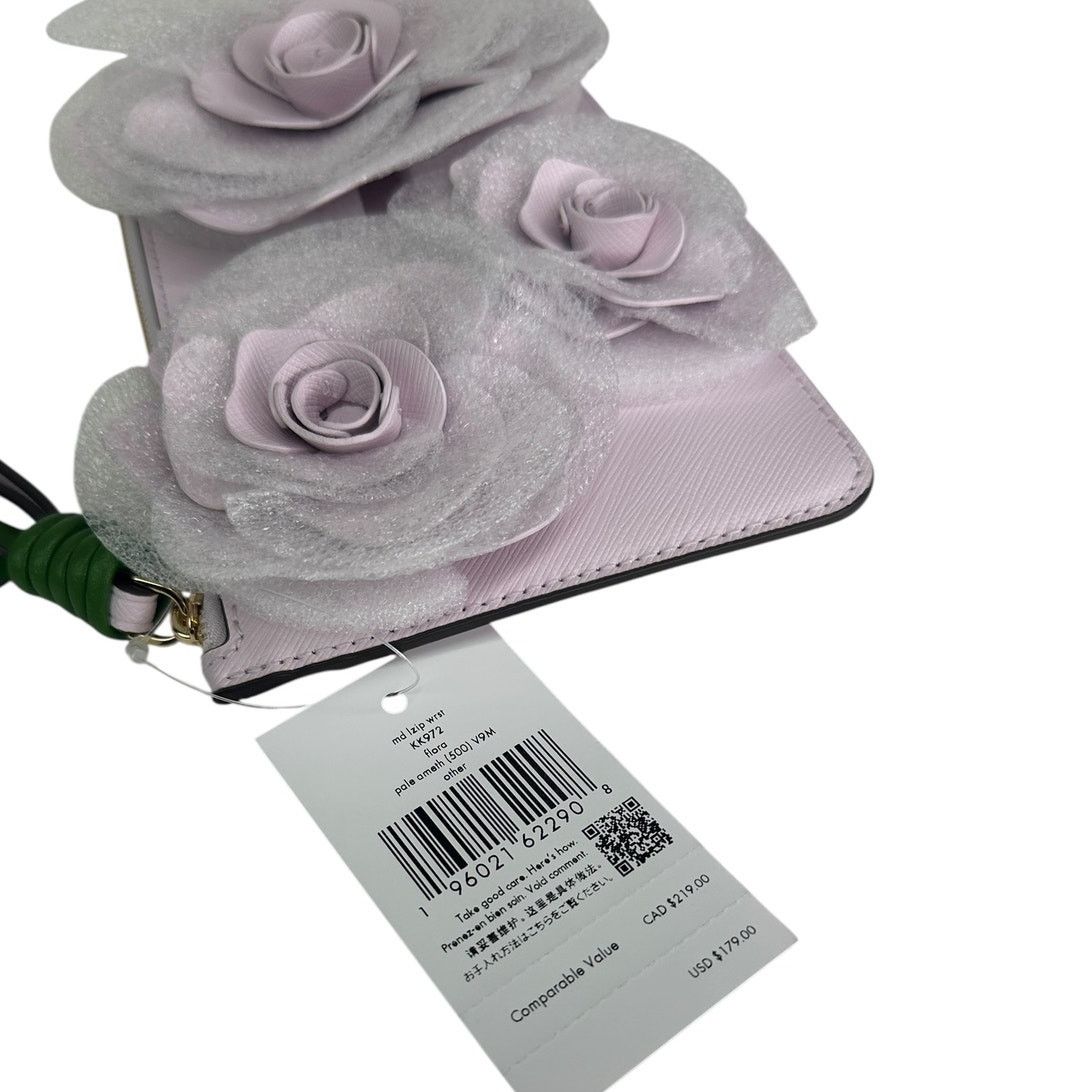 Kate Spade Kate Spade Flora Flower Medium L-Zip Wristlet Pale Amethyst Size ONE SIZE - 7 Thumbnail