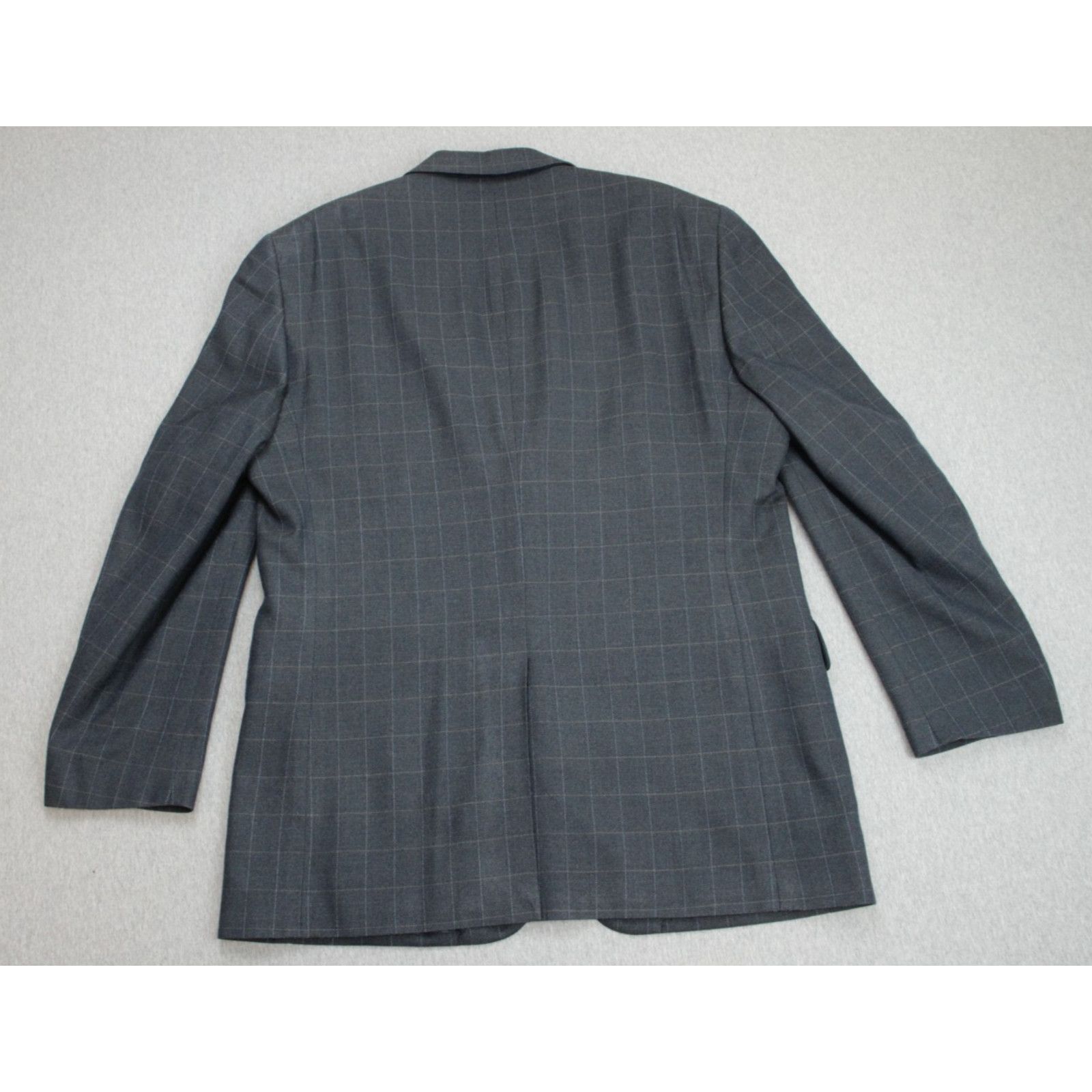 Jos. A. Bank Jos A Bank Blazer Mens 43R Navy Blue Windowpane Wool Silk Size 42R - 3 Thumbnail