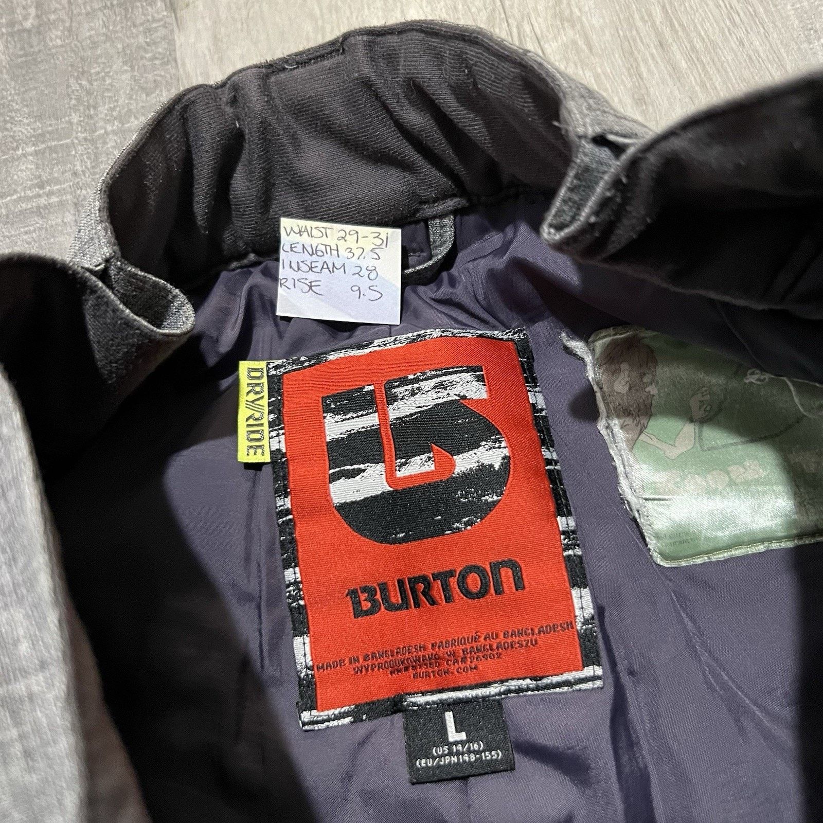 Burton Burton Dryride Pants Grey Baggy Ski Winter Snow Pants Size 29" - 5 Thumbnail