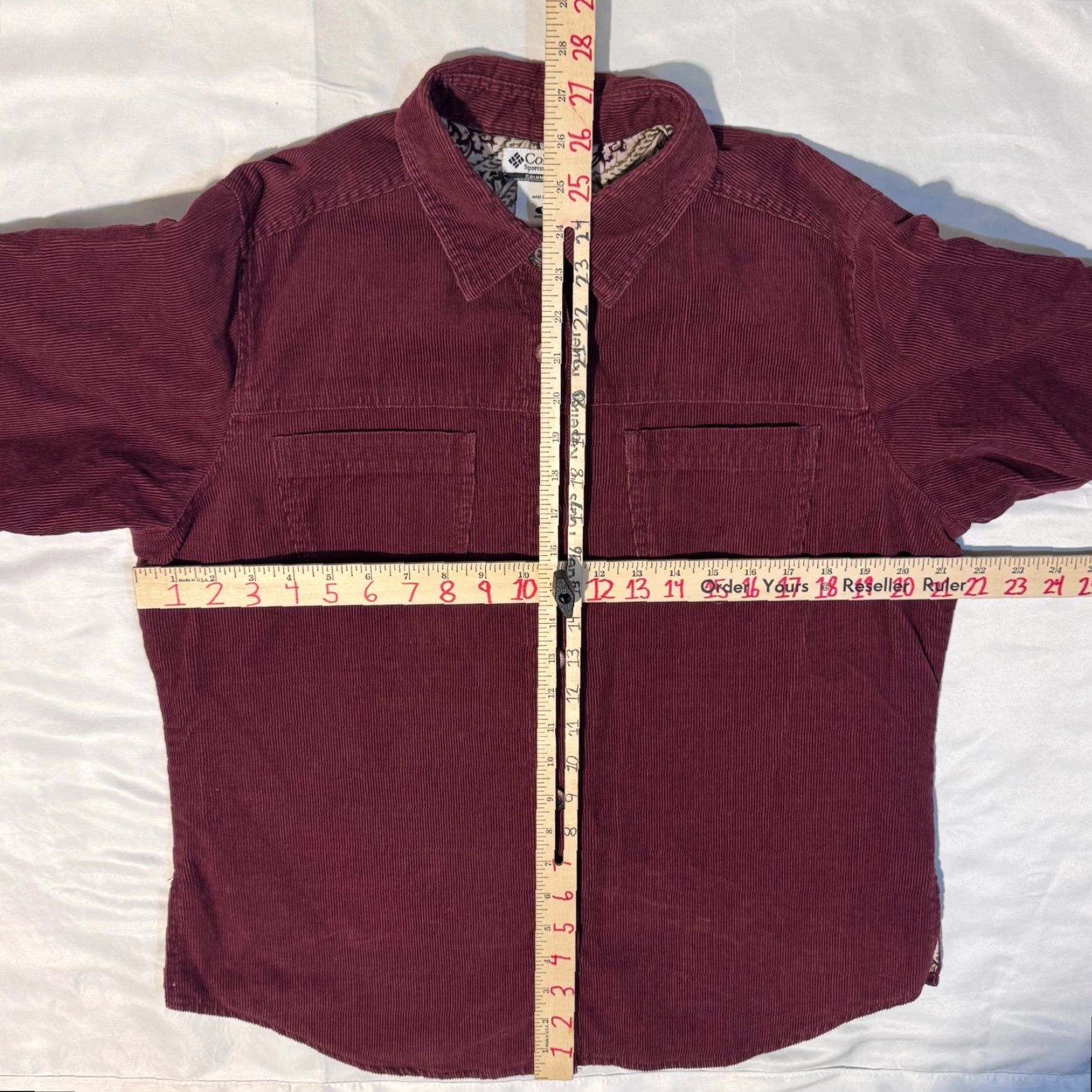 Arrow Columbia Womens Jacket Corduroy Paisley L Red - Regular Fit, Mid-Length, Fall Winter, Casual, Machine Washable, Cotton, Outer Shell, Women Size L / US 10 / IT 46 - 6 Thumbnail