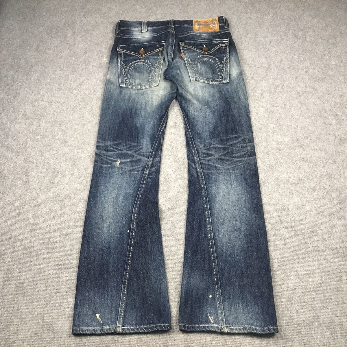 Edwin × Japanese Brand FLARE DENIM😈EDWIN BLUE TRIP DISTRESSED BOOTCUT DENIM PANT Size US 30 / EU 46 - 9 Thumbnail