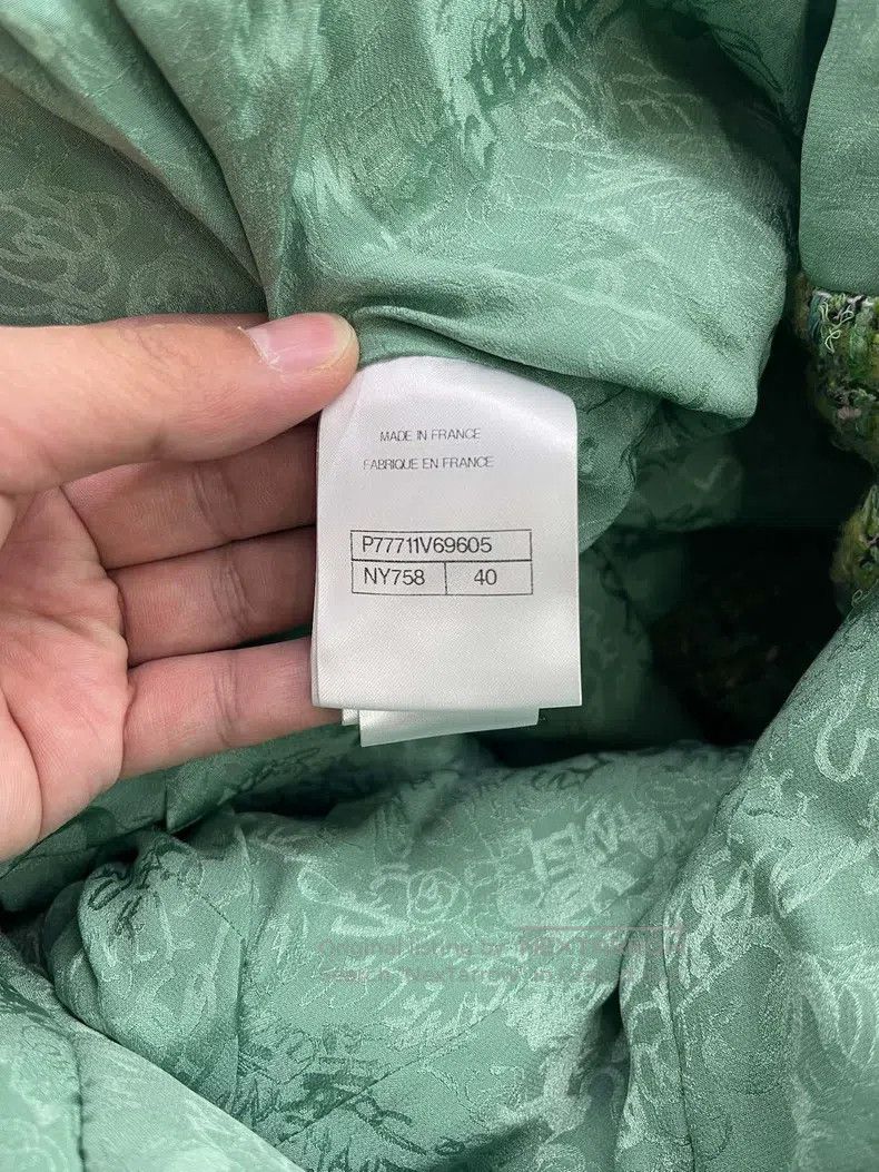 Chanel Chanel 24A Manchester Series Green Tweed Coat Size S / US 4 / IT 40 - 6 Thumbnail