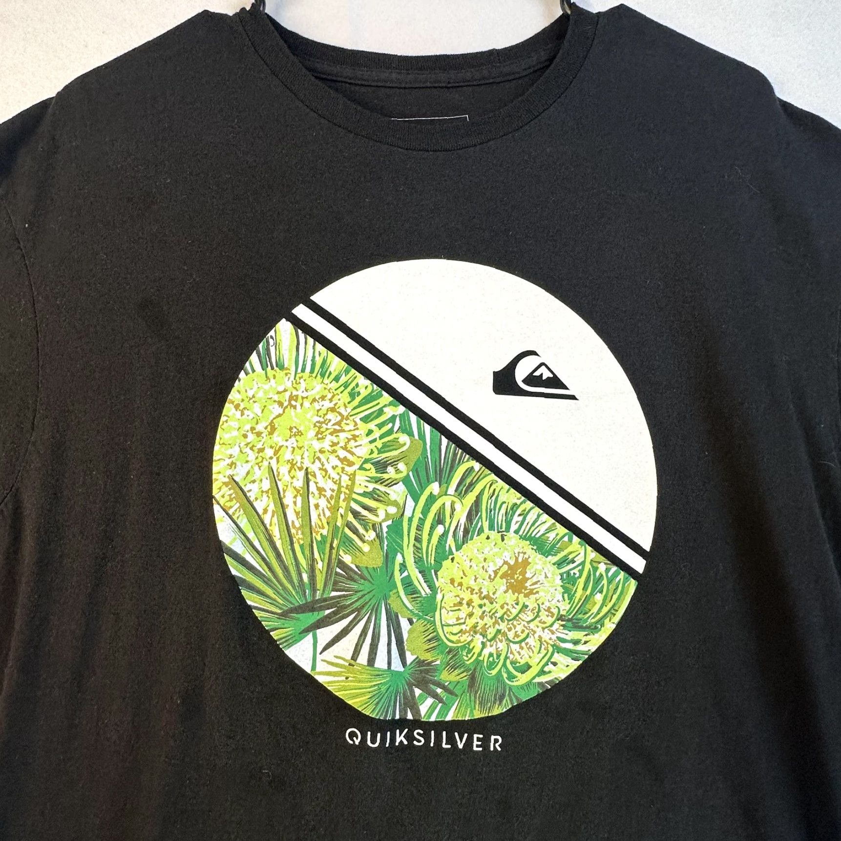 Quiksilver Quiksilver Shirt Mens XL Black Graphic Tropical Floral Regular Fit Cotton Tee Size US XL / EU 56 / 4 - 3 Thumbnail
