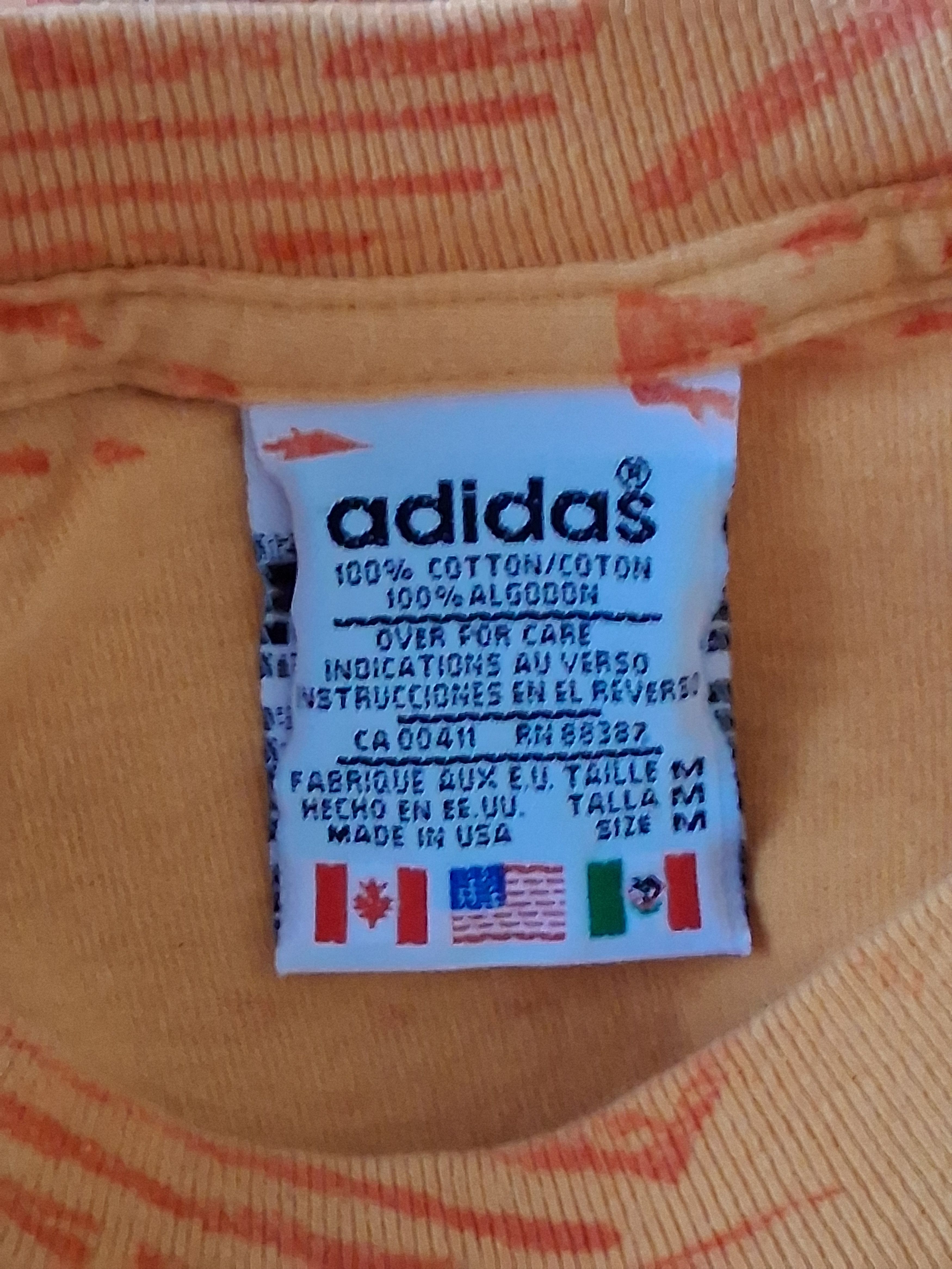 Adidas Vintage Adidas AOP Men's Orange Medium T Shirt T Size US M / EU 48-50 / 2 - 4 Thumbnail