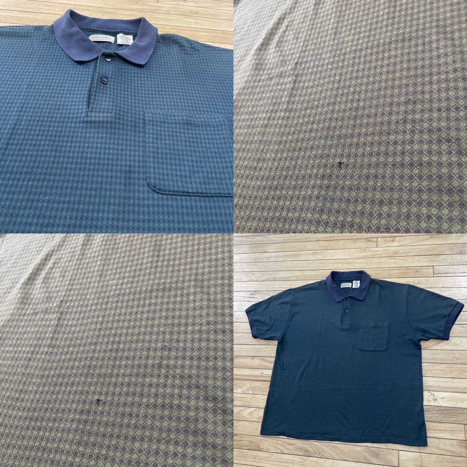 Vintage VINTAGE St. John's Bay Polo Shirt Men 2XL Blackwatch Geometric Green Blue Grunge Polo Shirt Mens 90s"} Size US XXL / EU 58 / 5 - 9 Thumbnail