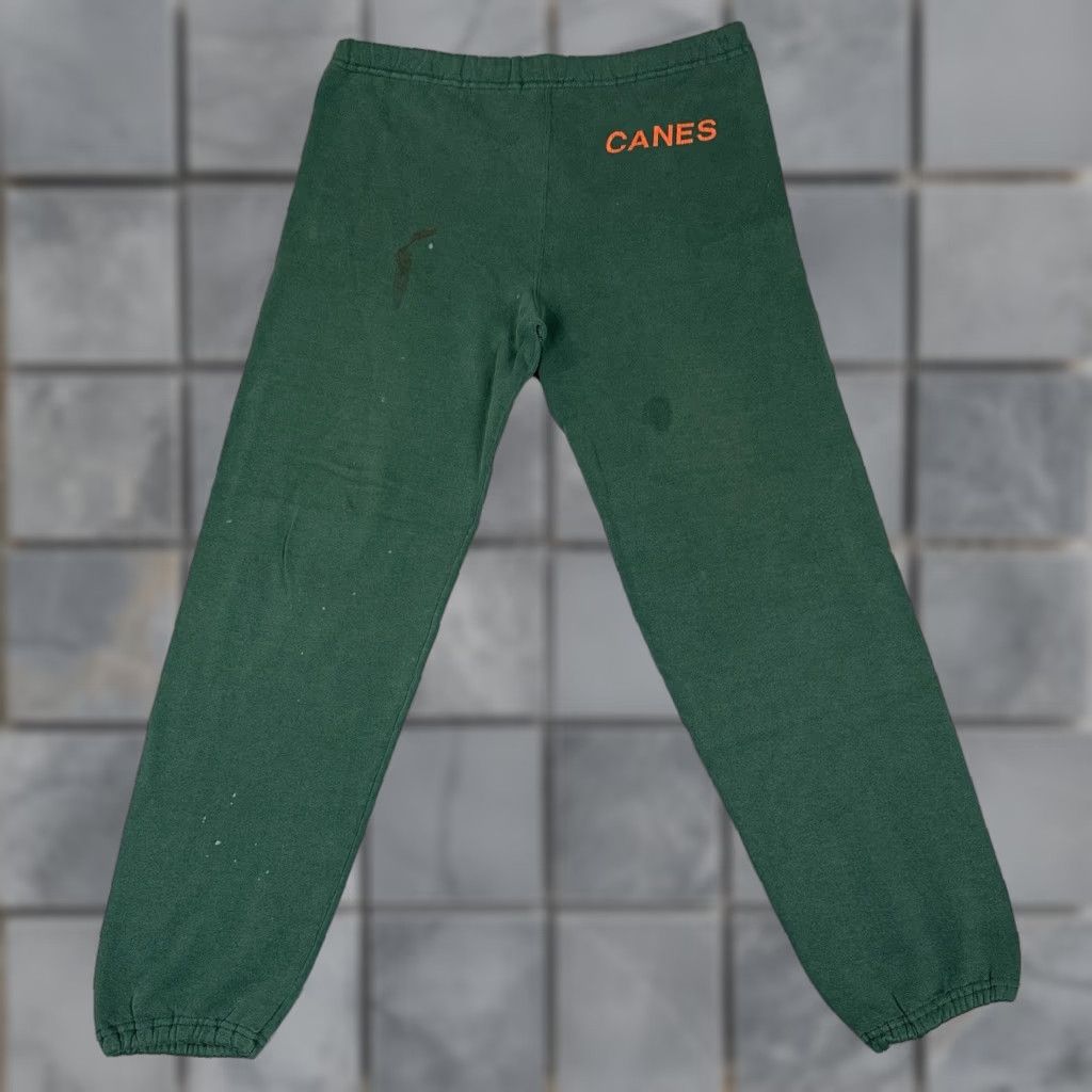 Russell Athletic VINTAGE Russell Athletic Sweatpants Adult M Green Miami Hurricanes 80s Retro Sports Mens Size US 31 - 1 Thumbnail