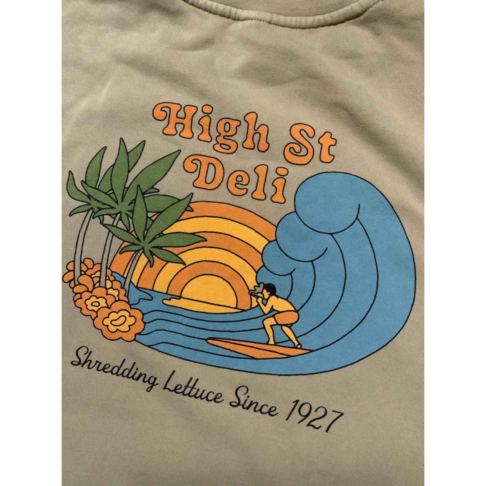 Vintage High Street Deli Shrettuce Shredding Lettuce Surf Waves Crewneck Sweatshirt Sz.M Men Medium Size US M / EU 48-50 / 2 - 2 Thumbnail