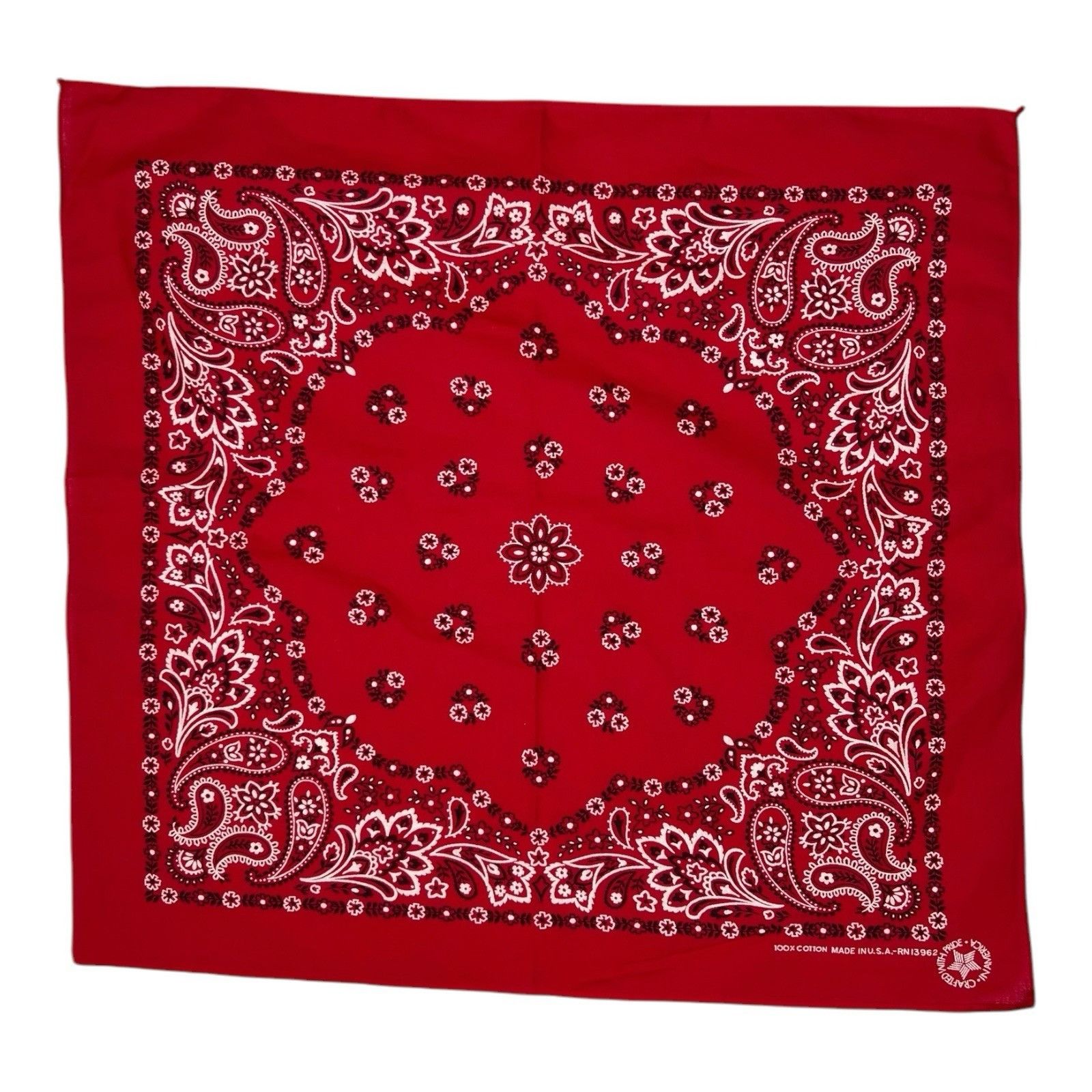 Vintage Vintage Wamcraft Bandana Red Paisley Handkerchief USA Made C Size ONE SIZE - 1 Thumbnail