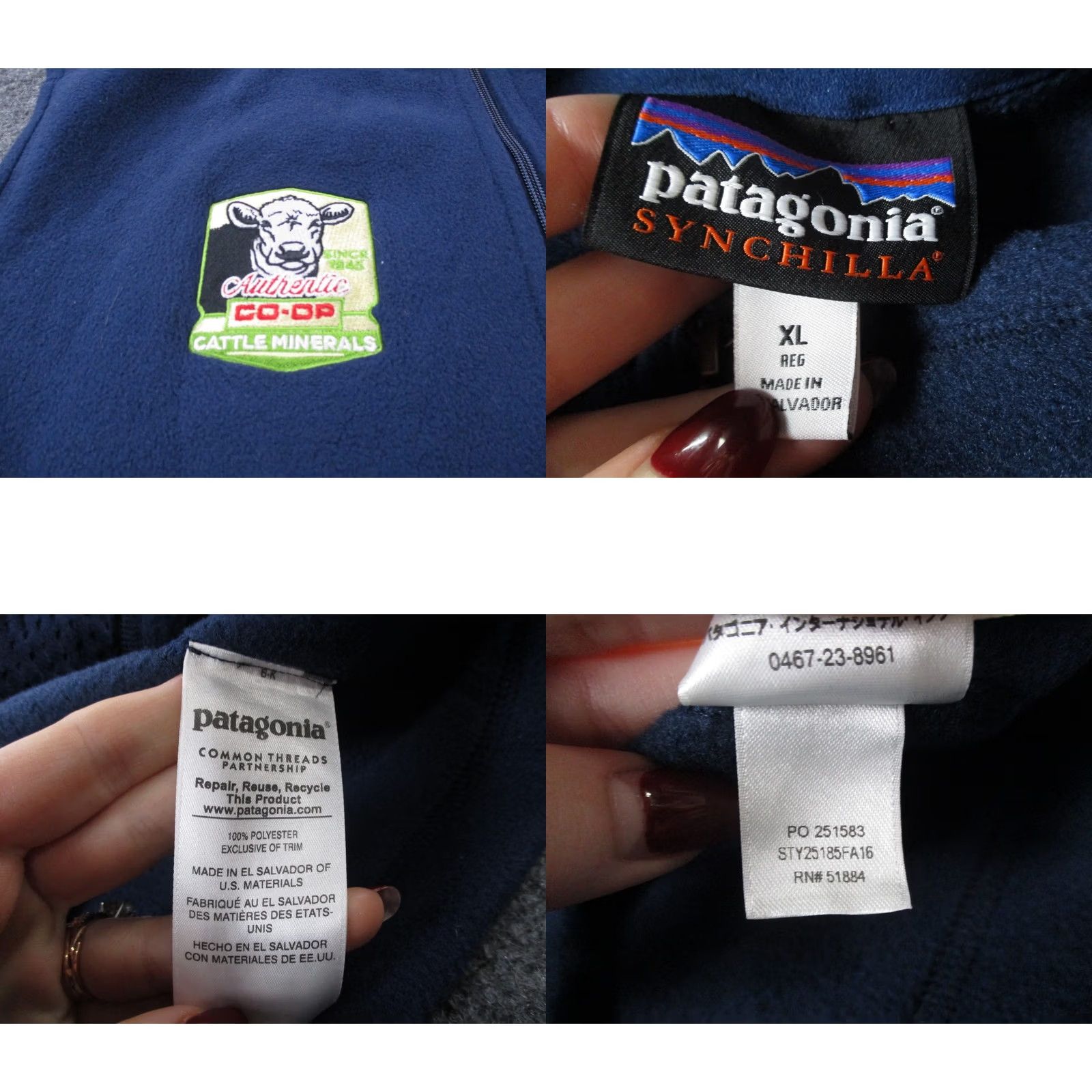 Patagonia Patagonia Vest Mens XL Blue Fleece Synchilla Zip Pockets Lightweight Windbreaker 90s Style Logo Winter Hiking Camping Adaptable Sportwear Mens Size US XL / EU 56 / 4 - 8 Thumbnail