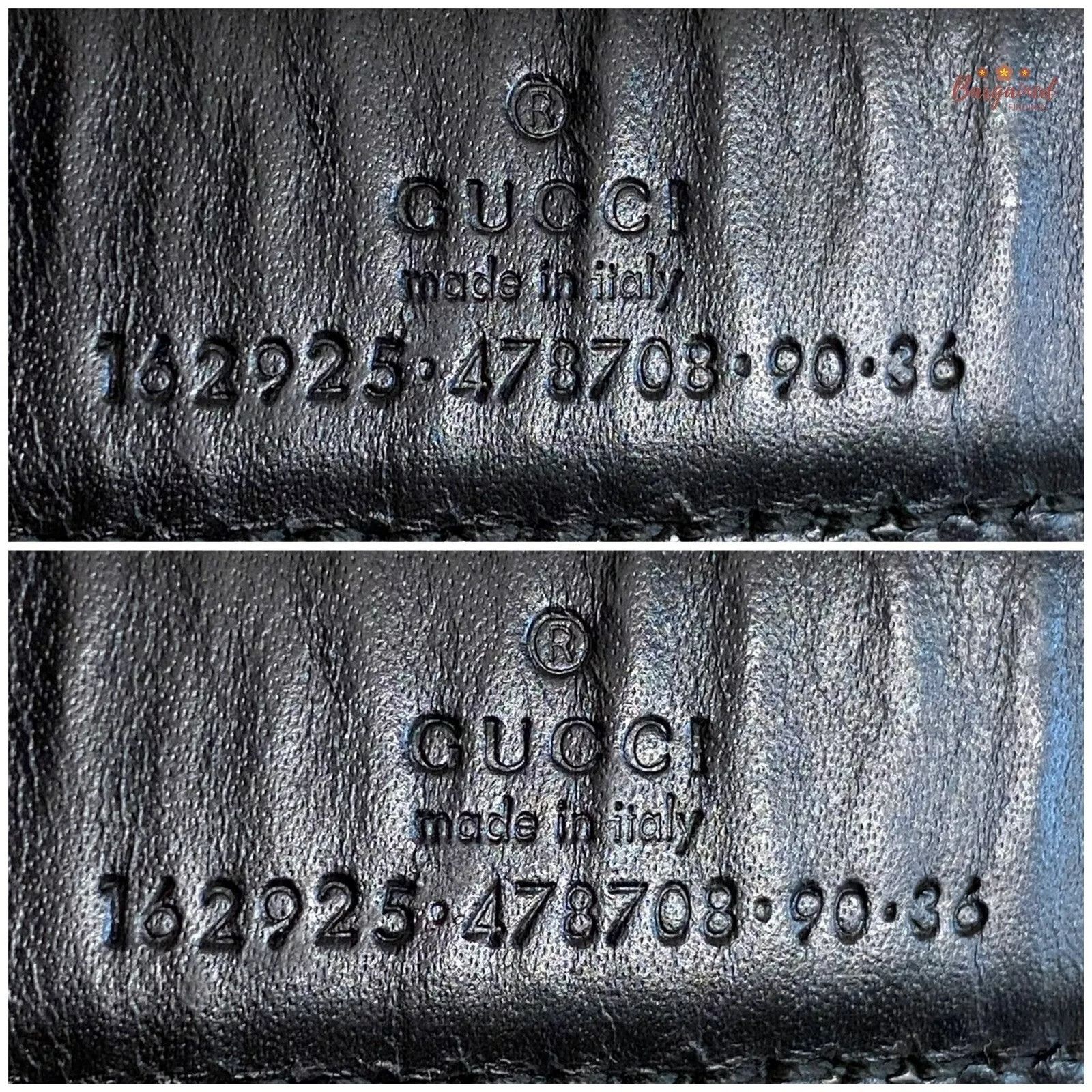 Gucci GUCCI Black Calfskin Leather Gold Script Oval Buckle Belt Size 32 - 6 Thumbnail