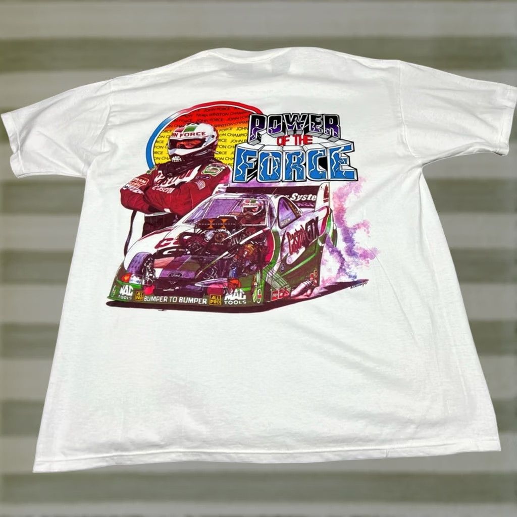 Jerzees VINTAGE JOHN FORCE 1997 NHRA RACING Shirt XL Mens White Deadstock NEW Jerzees T-Shirt Size US XL / EU 56 / 4 - 1 Thumbnail