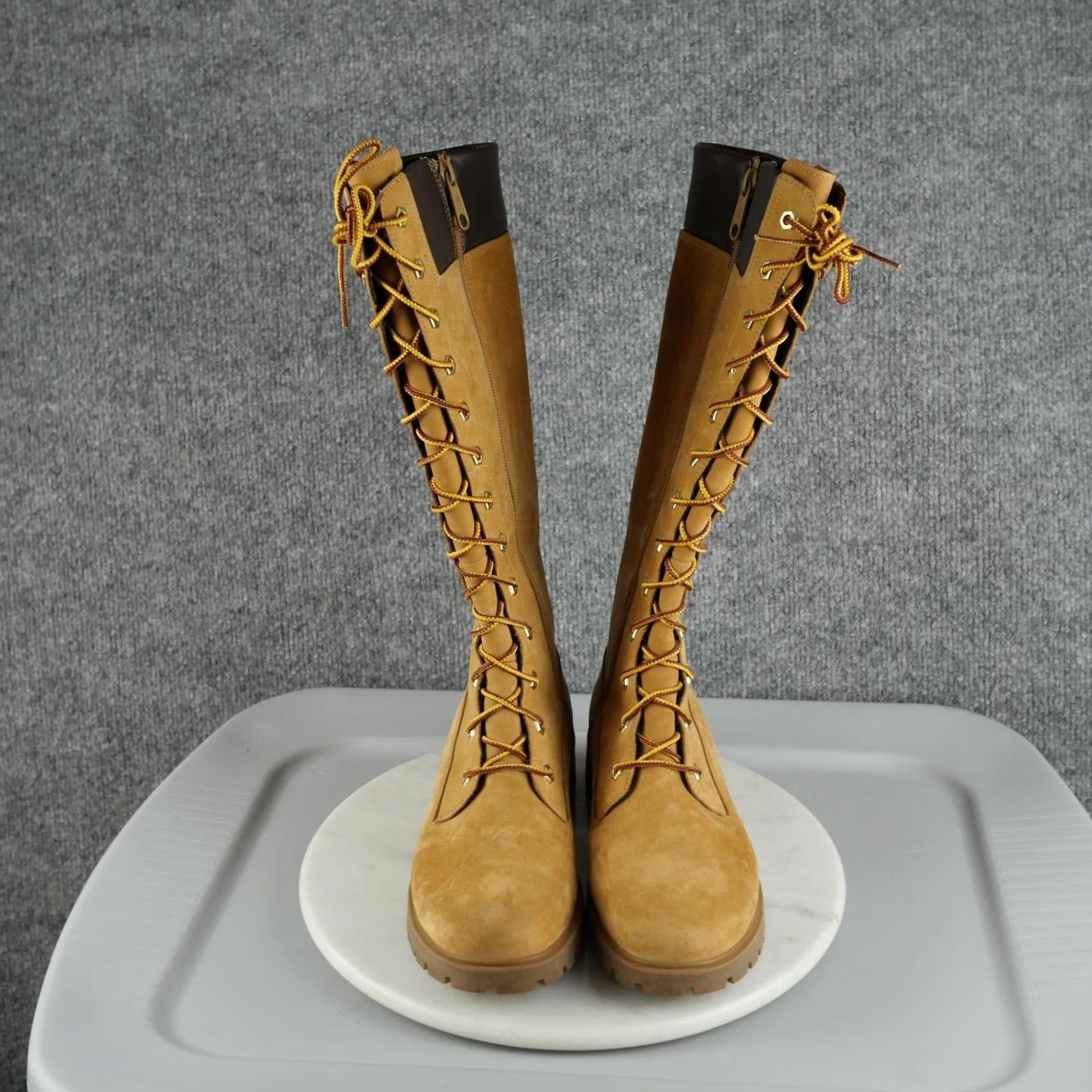 Timberland VINTAGE Timberland Boots Womens Size 7.5 Brown Knee High Lace Up 8633A Combat Outdoor Waterproof Nubuck Size US 8 / IT 38 - 3 Thumbnail
