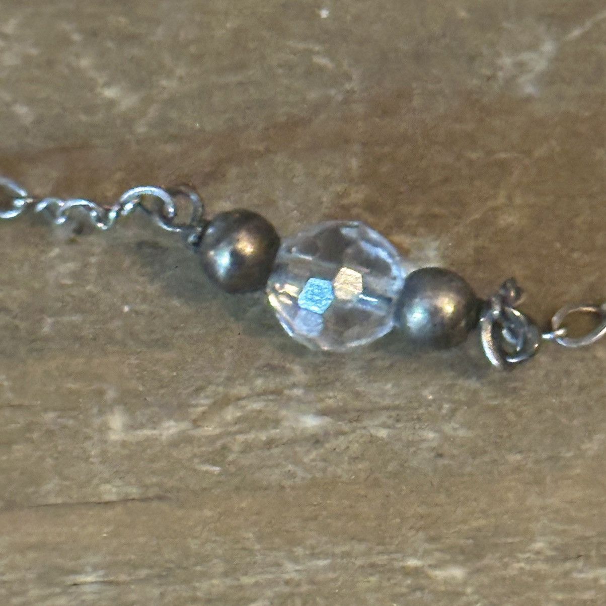 Vintage Vintage 925 silver station crystal bead necklace Size ONE SIZE - 3 Thumbnail