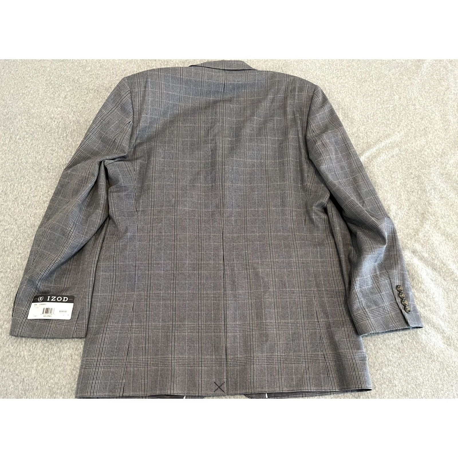 Izod Izod Blazer Jacket Mens 42 Long Gray 3 Button Sport Coat NWT Polyester Rayon Jacket/Coat Long NWT 42L Mens Gray Blazer Size 42R - 6 Thumbnail