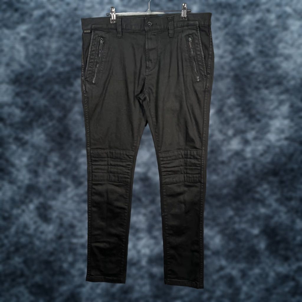 John Varvatos Mens Pants 33 Black Slim-Fit Zip Pockets Chino Tapered Cotton Flat Front Inseam 32 Regular Size 33 Mens