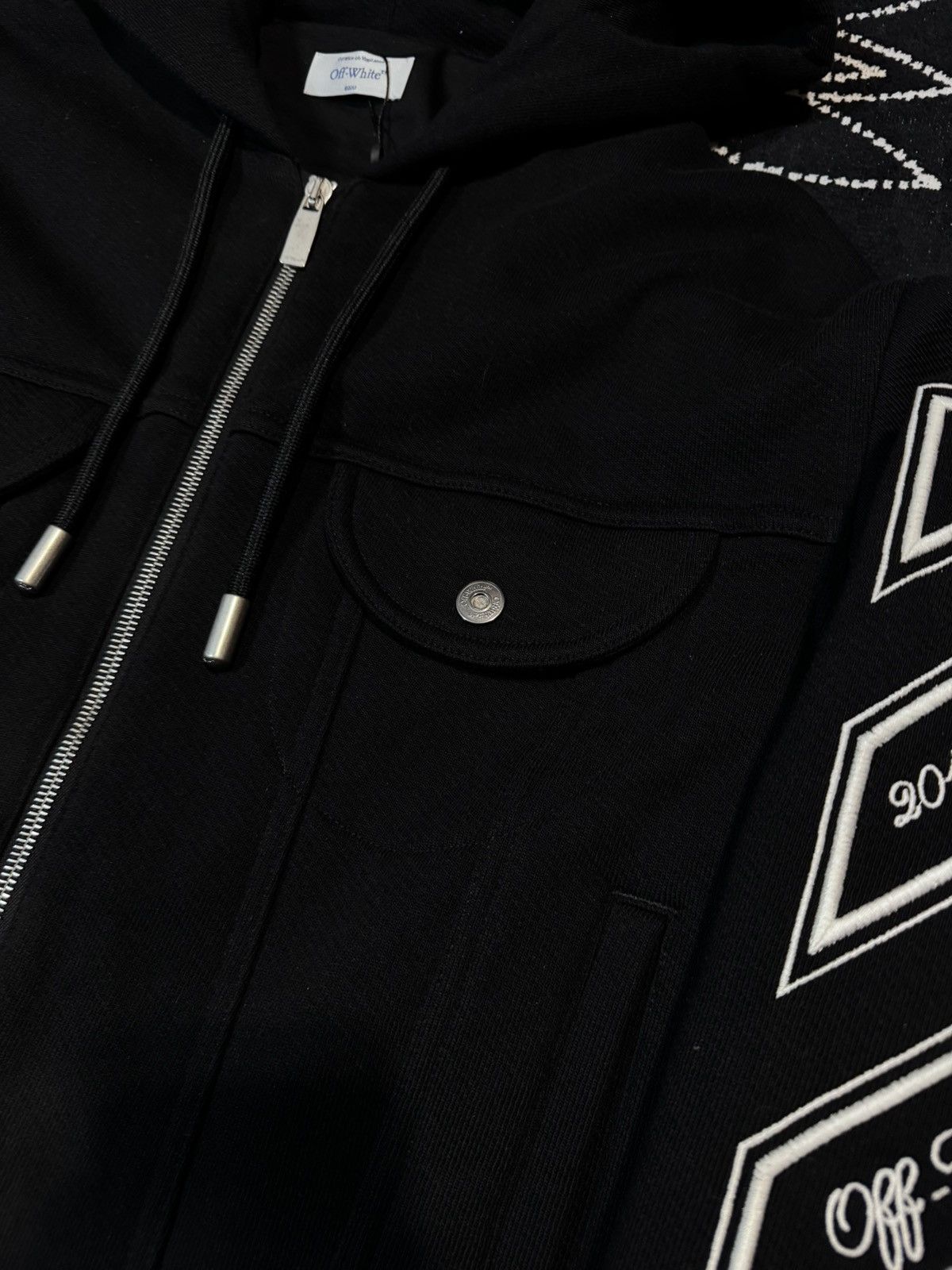 Off-White OFF WHITE VARSITY DIAG HOODIE-BOMBER Size US L / EU 52-54 / 3 - 8 Thumbnail