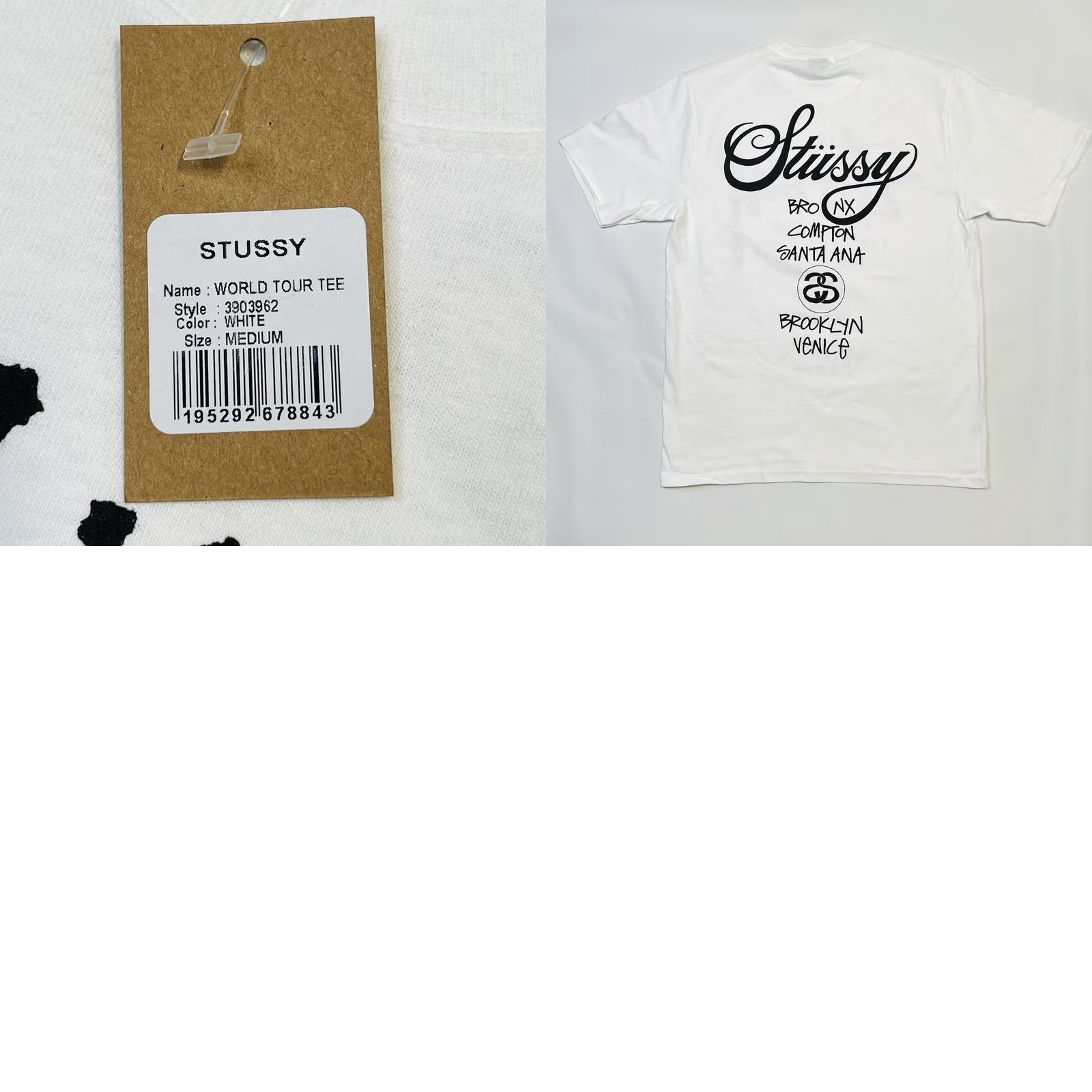 Vintage VINTAGE Stussy World Tour Tee Shirt White Mens M Short Sleeve Graphic Print Logo 2025 Size US M / EU 48-50 / 2 - 8 Thumbnail