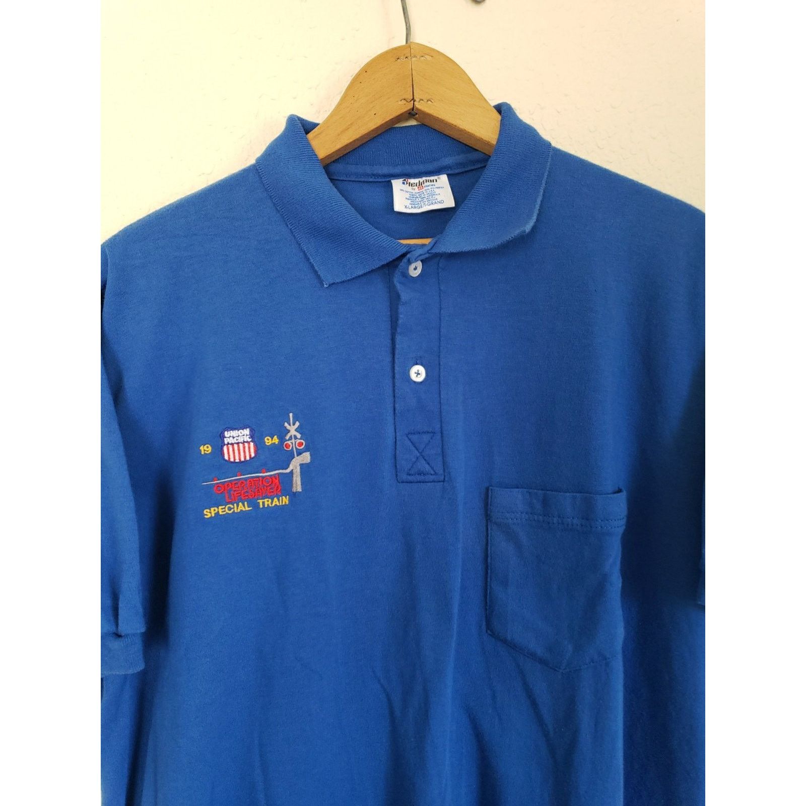 Vintage Vintage 90s Union Pacific Operation Lifesaver Train Polo XL Size US XL / EU 56 / 4 - 1 Thumbnail