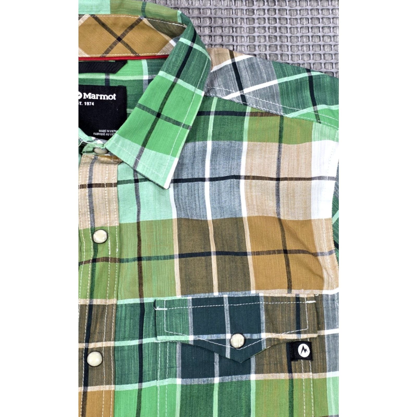 Marmot Marmot Parkfield Shirt Mens S Green Plaid Long Sleeve Pearl Snap Western Cowboy Shirt Size US S / EU 44-46 / 1 - 3 Thumbnail
