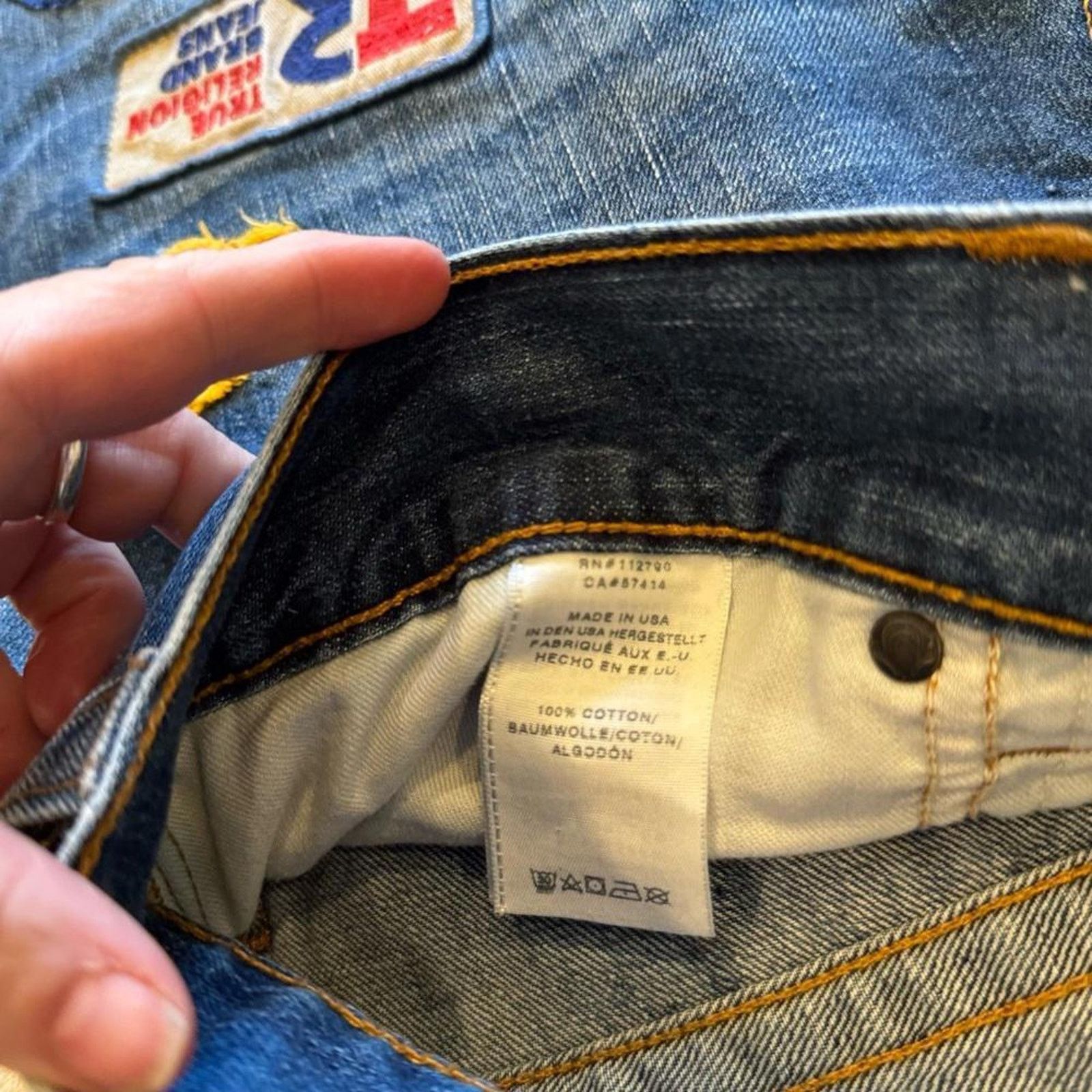 True Religion True Religion Rare Patch Denim Jeans - Unique Style Size US 34 / EU 50 - 8 Thumbnail