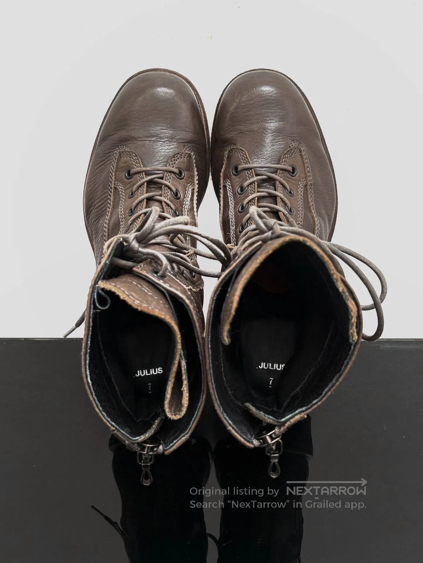 Julius JULIUS_7 00S Back Zip Combat Boots. Size US 5 / EU 37 - 6 Thumbnail