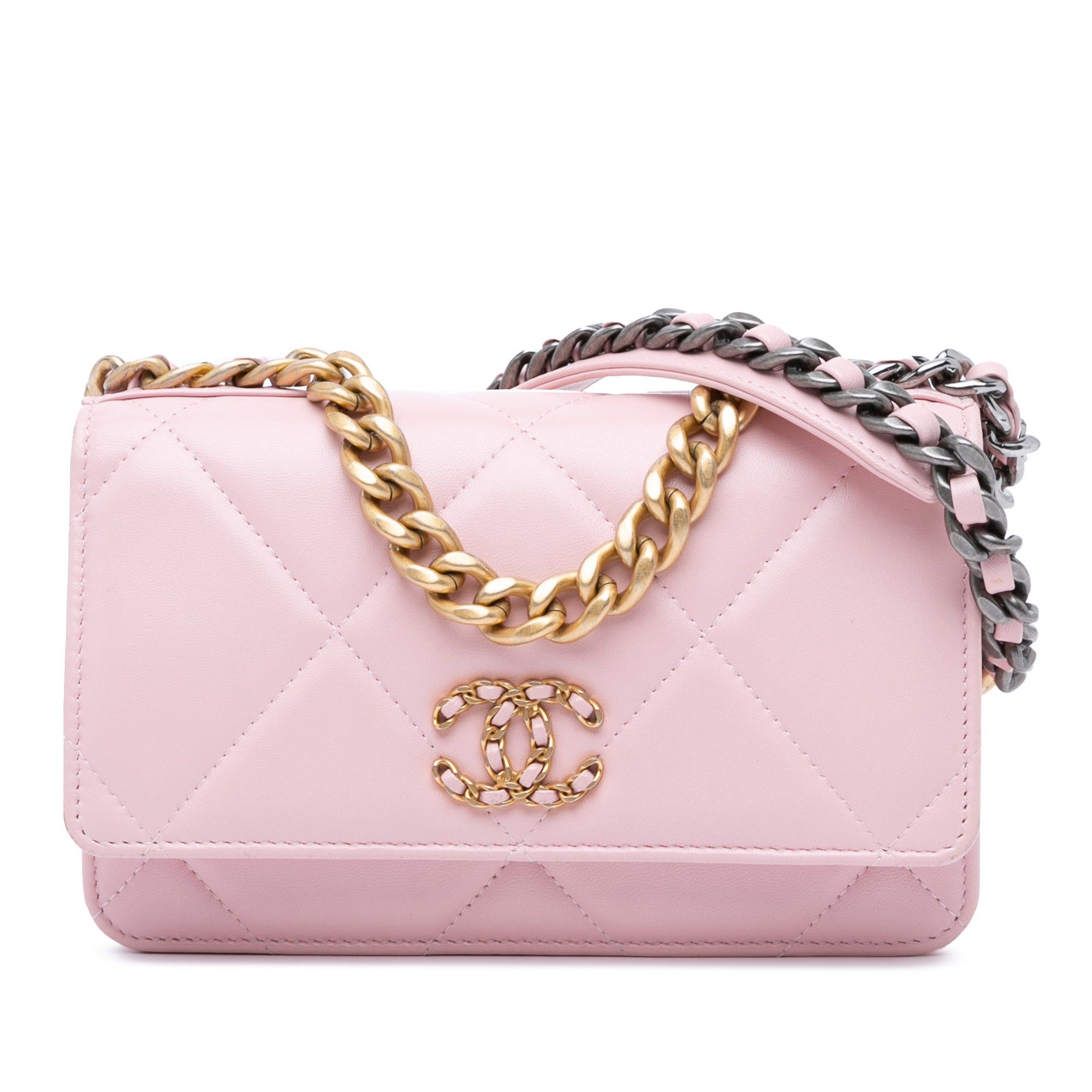 Chanel Chanel Quilted Lambskin 19 Wallet on Chain Pink Size ONE SIZE - 1 Thumbnail