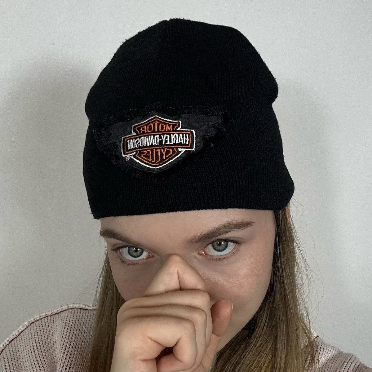 Harley Davidson Vintage Y2K Harley Davidson Motocycle Retro Beanie Hat Size ONE SIZE - 1 Thumbnail