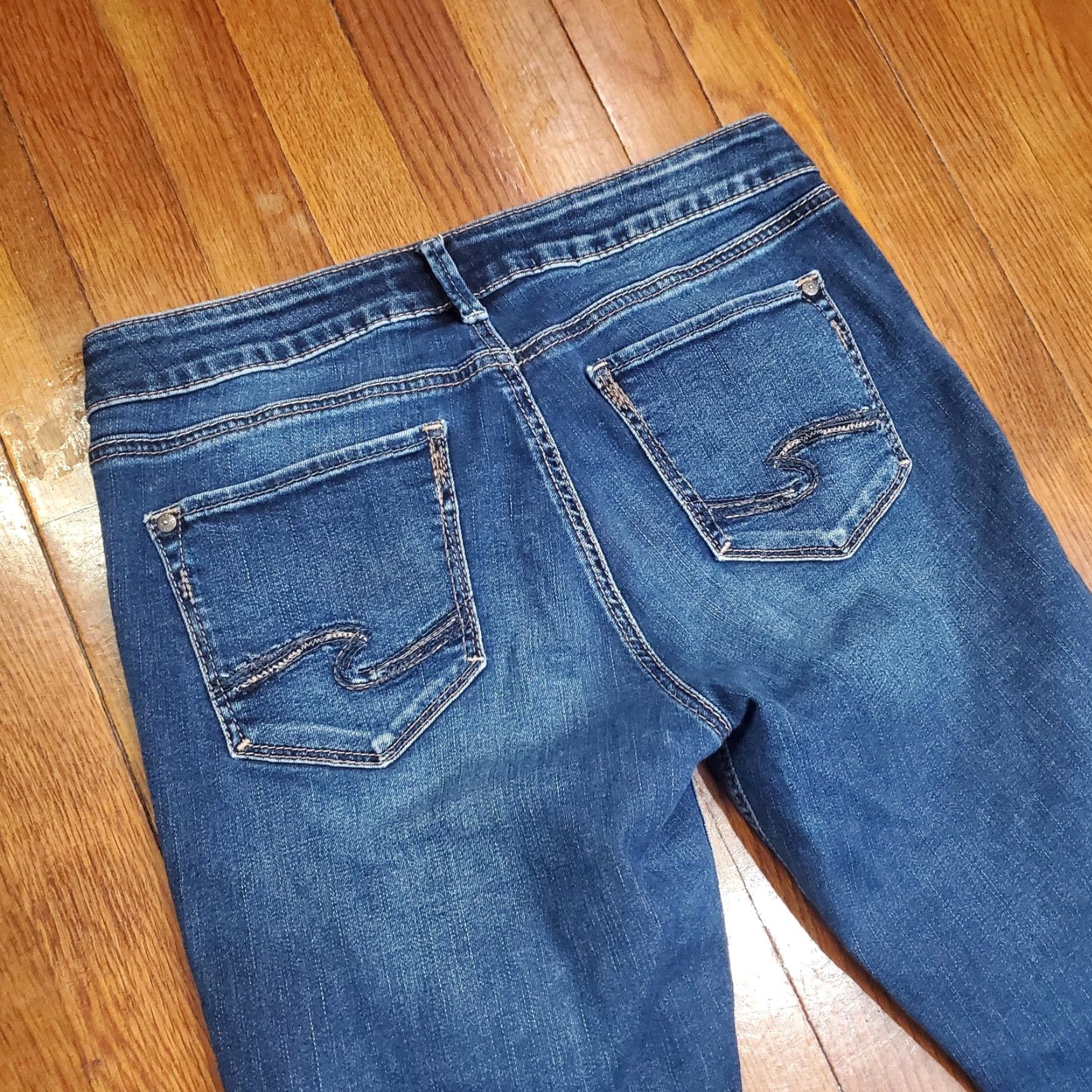Silver Jeans Co. Silver Jeans Suki Skinny Crop Jeans Womens 29x25 Blue Mid Rise Stretch Denim Size 29" - 3 Thumbnail