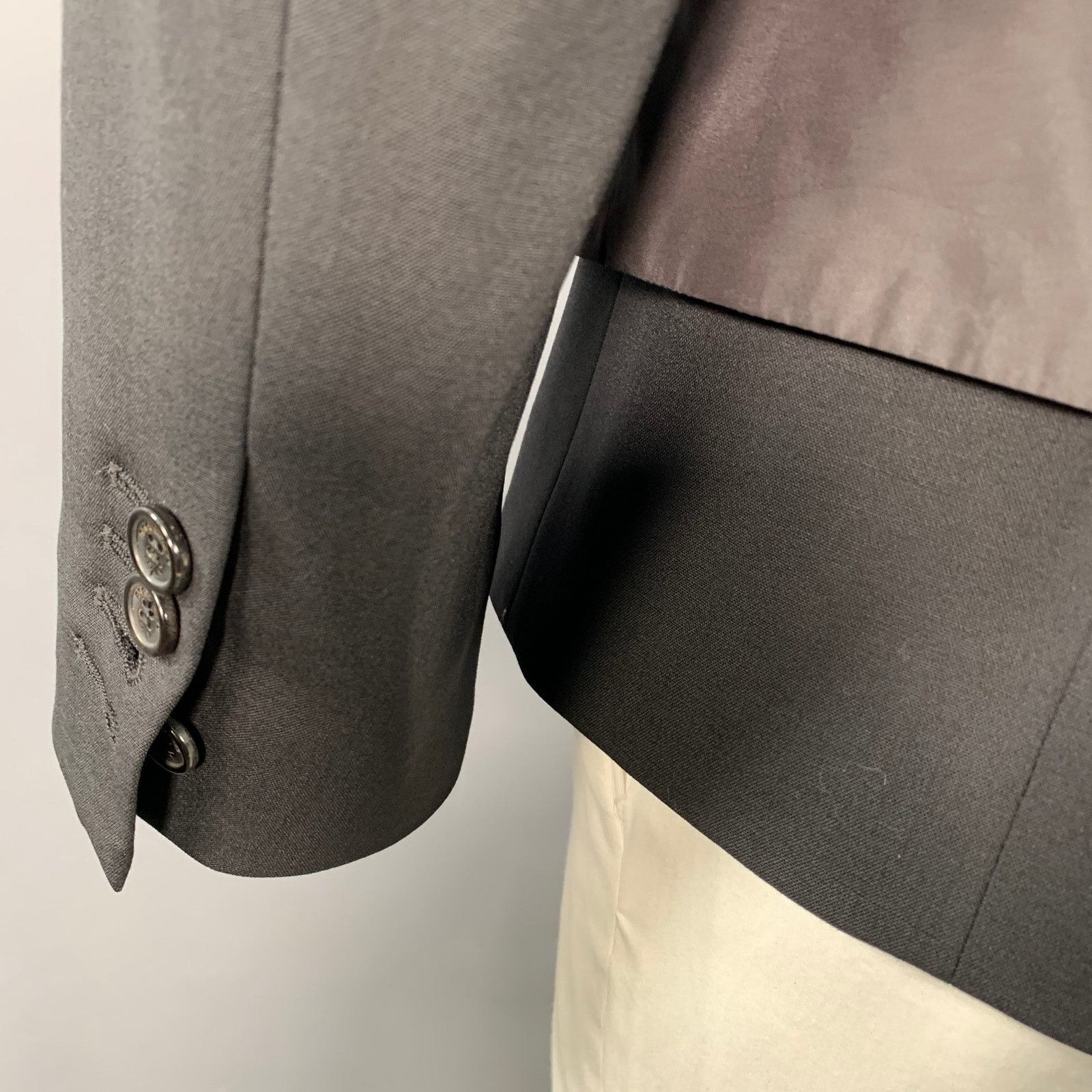 Dsquared2 Size 44 Black Silver Virgin Wool Blend Utility Sport Coat Size 44R - 5 Thumbnail