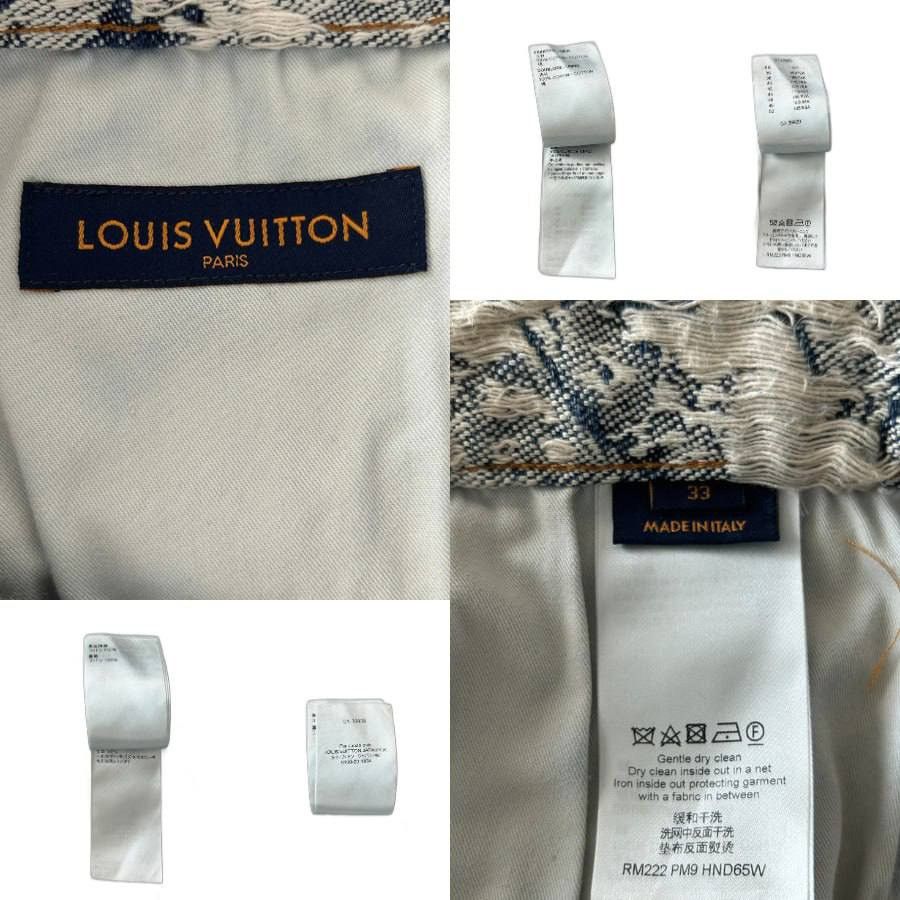 Louis Vuitton LOUIS VUITTON BLUE & WHITE FLORAL DISTRESSED CARPENTERSHORTS Size US 33 - 3 Thumbnail