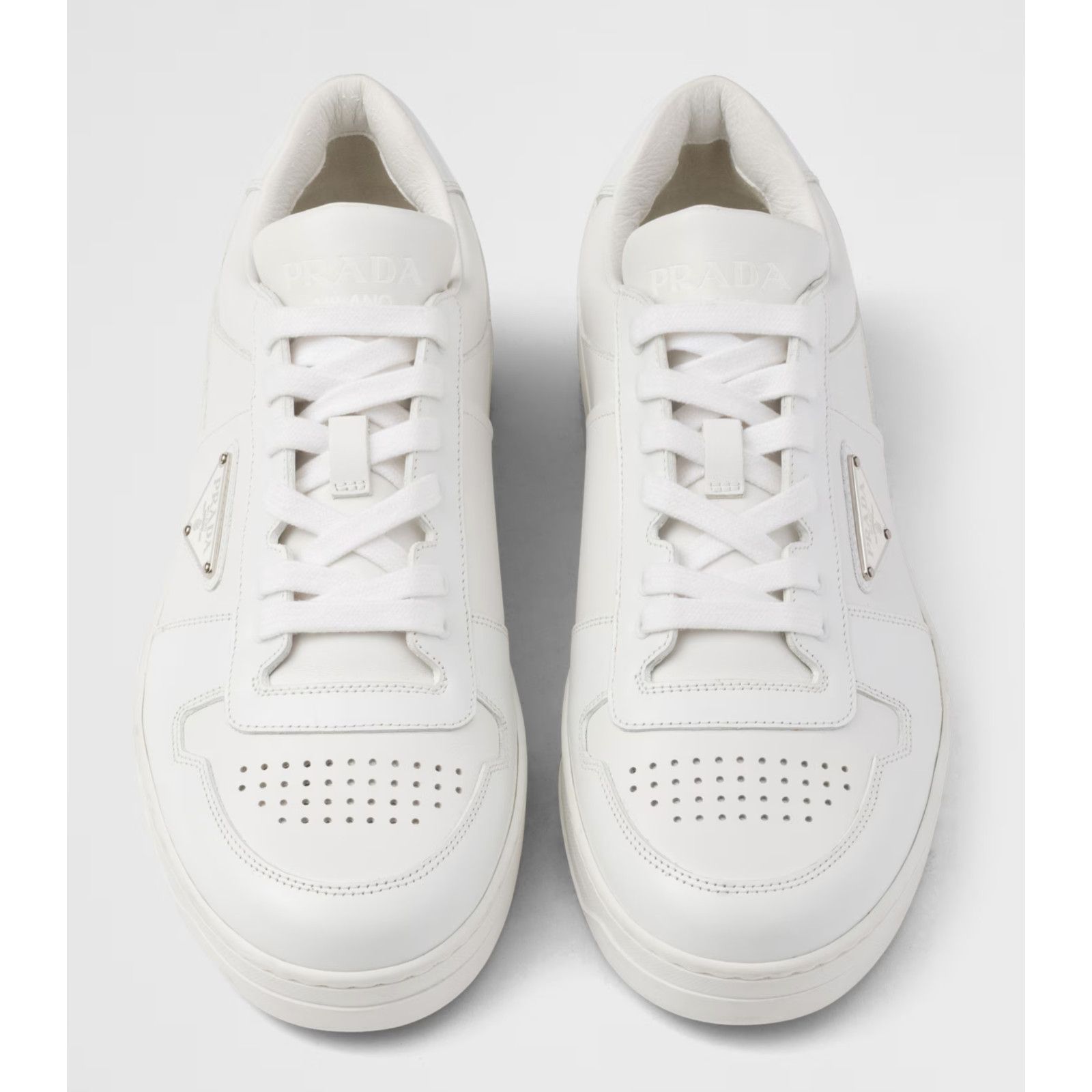 Prada Prada Downtown Lace Up Tie Leather White Triangle Logo Size US 12.5 / EU 45-46 - 9 Thumbnail