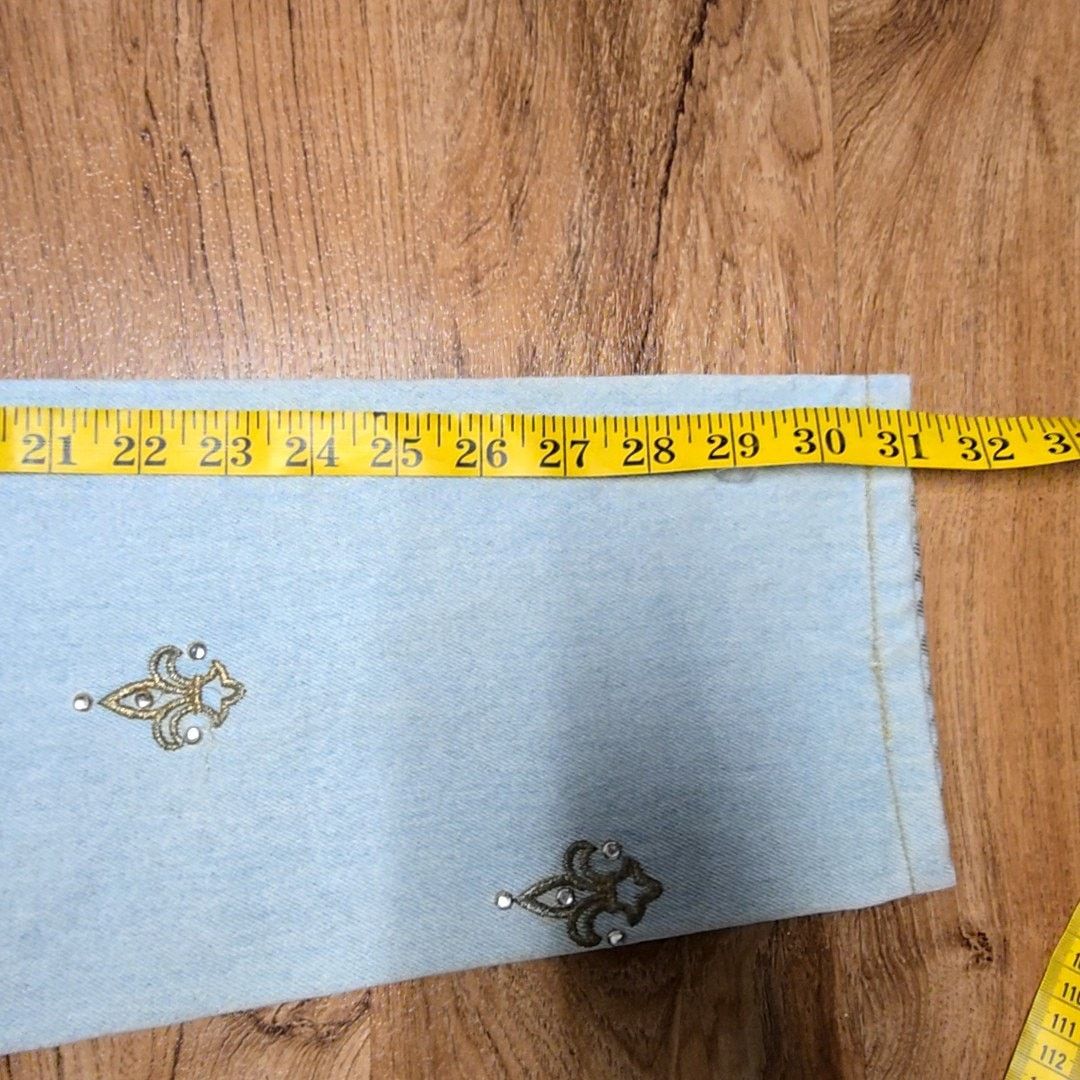 Monique Lhuillier Vintage Monique Fleur De Lis Embroidered Jeans 7/8 Size 30" / US 8 / IT 44 - 14 Thumbnail
