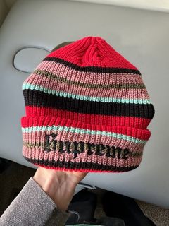 Supreme Bright Stripe Beanie | Grailed