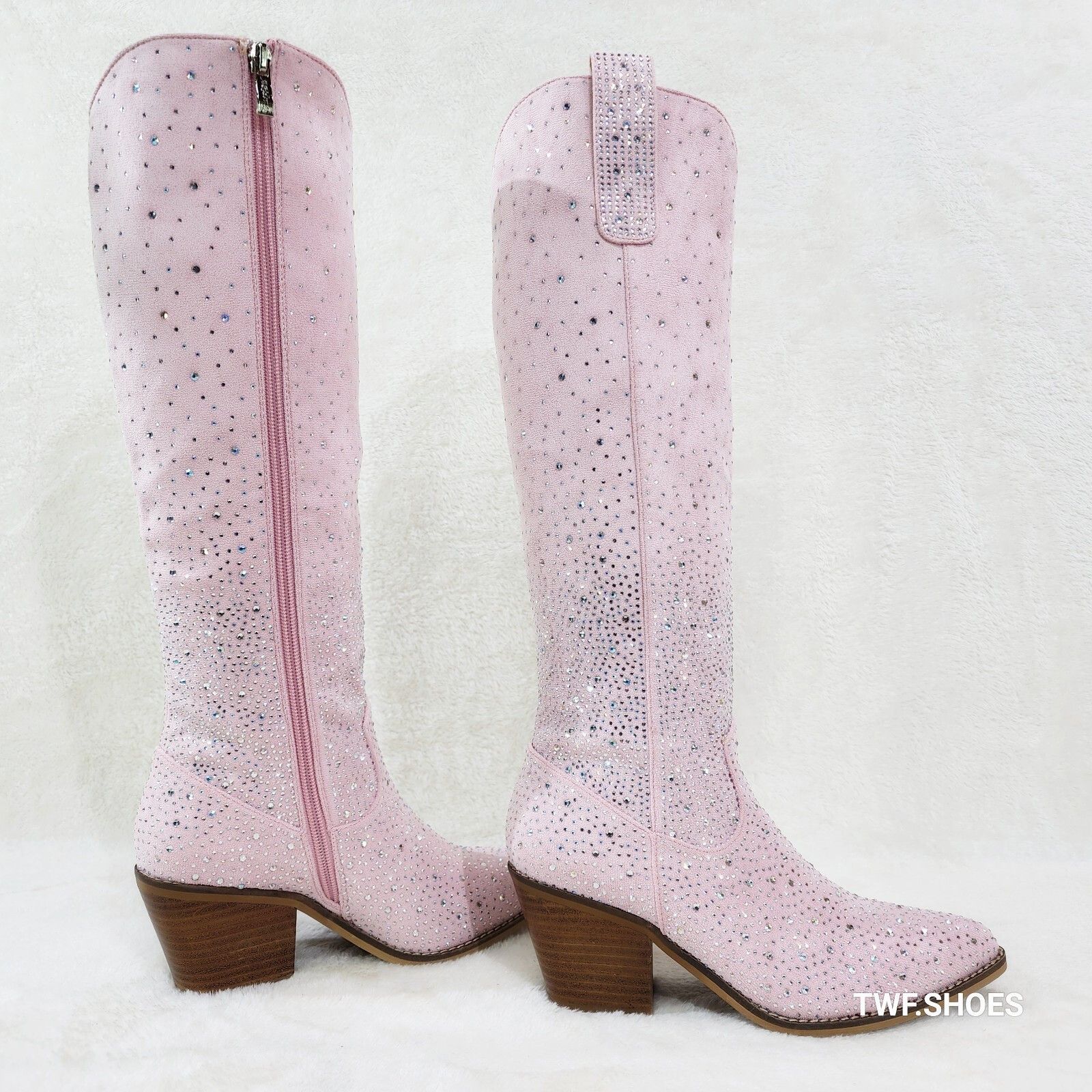 Other Wild Ones Glamour Cowboy Baby Light Pink Silver Rhinestone C Size US 9 / IT 39 - 8 Thumbnail