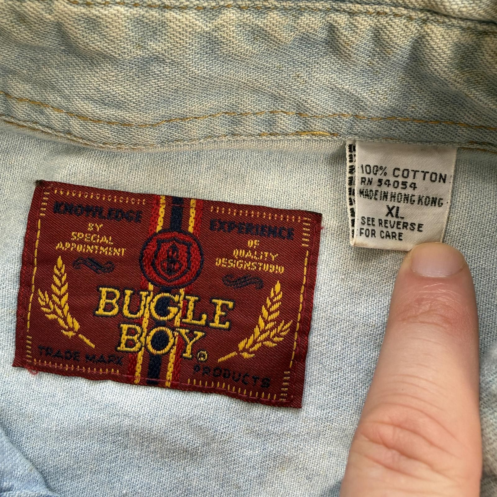 Bugle Boy Vintage 90s Bugle Boy Denim Western Shirt Embroidered Size US XL / EU 56 / 4 - 5 Thumbnail