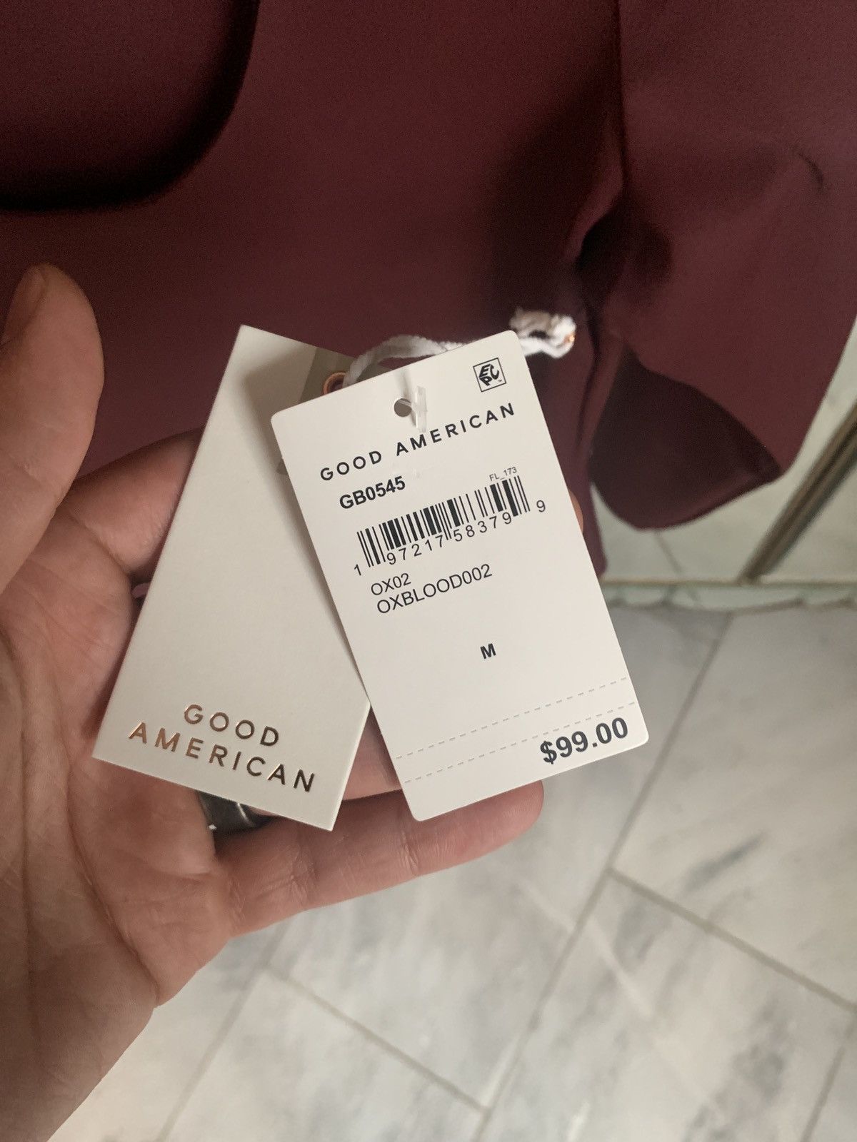 Good American Good American burgundy bodysuit top, Medium Size M / US 6-8 / IT 42-44 - 3 Thumbnail