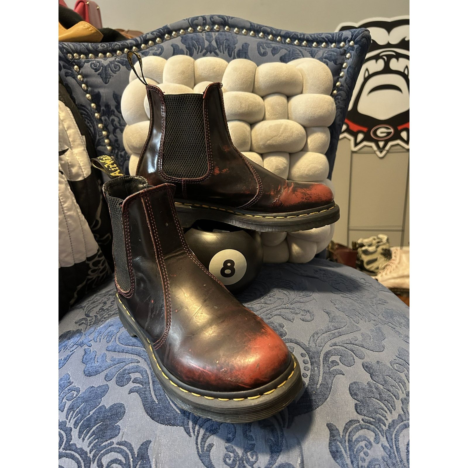 Dr. Martens Dr Martens Cherry Red Rub Off Chelsea Size 8/EU 39 Size US 8 / IT 38 - 1 Thumbnail