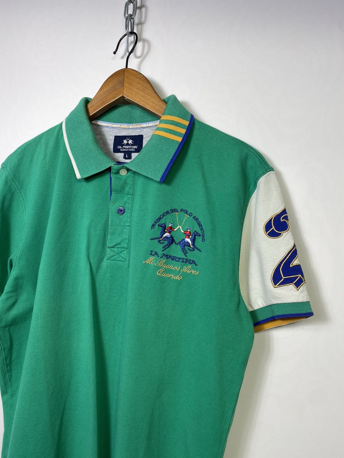 La Martina × Vintage Rare LA MARTINA Chief Keef Style Mens Polo T-shirt Size US L / EU 52-54 / 3 - 3 Thumbnail