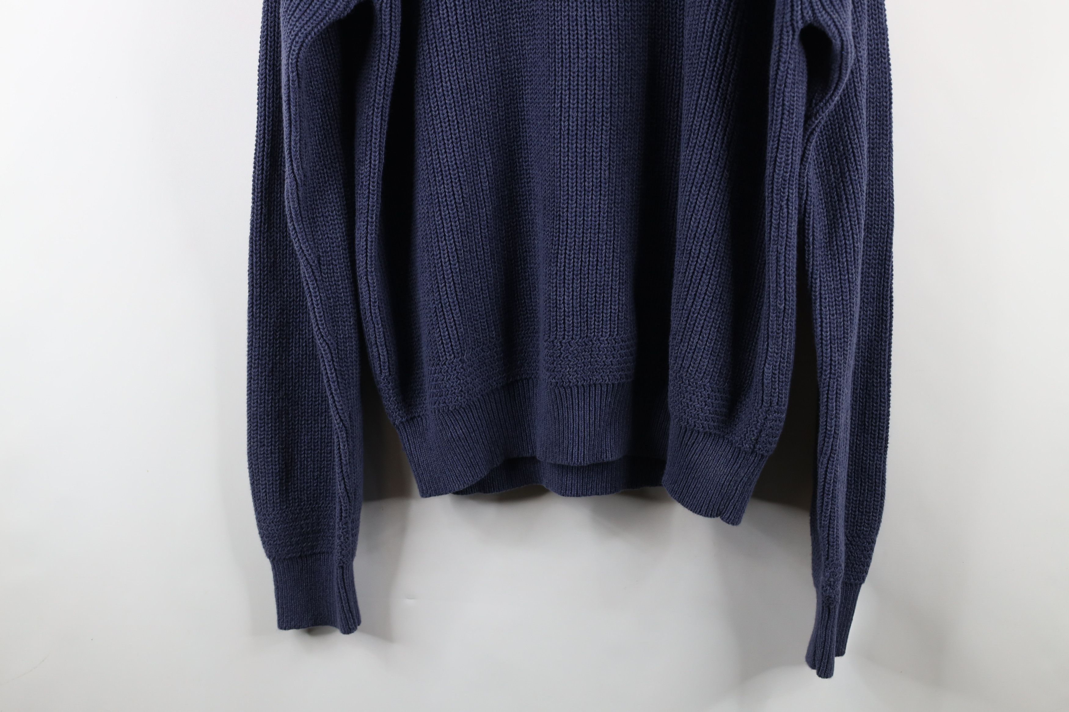 Cabelas × Vintage Vintage Cabelas Blank Cotton Ribbed Knit Henley Sweater Blue Size US L / EU 52-54 / 3 - 3 Thumbnail
