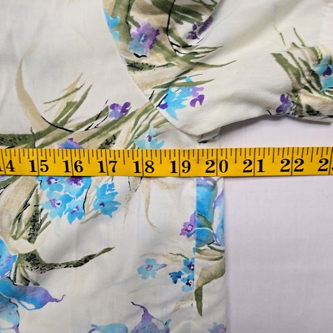 Vintage Vintage Bobbie Brooks Hawaiian Shirt Floral Print Blue L Size L / US 10 / IT 46 - 9 Thumbnail