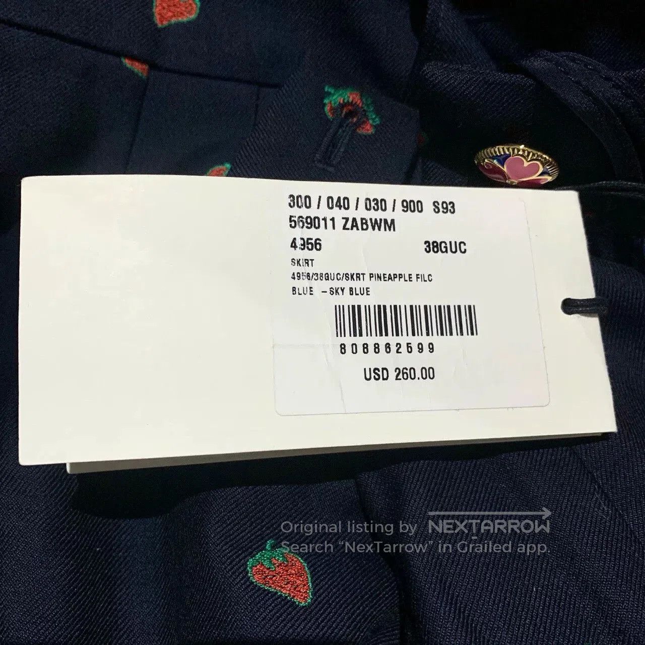 Gucci Gucci Double G Strawberry Embroidered Skirt. Size US 38 / EU 54 - 6 Thumbnail