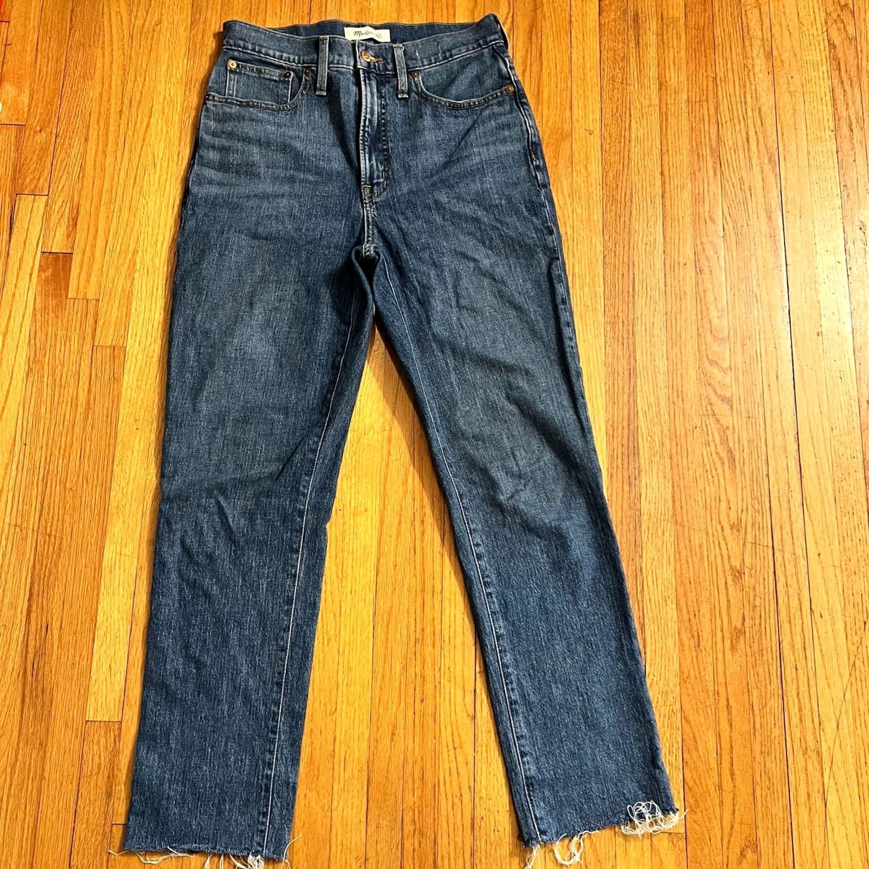 Madewell Madewell Jeans Womens 27 Perfect Vintage Blue Denim High Rise Raw Hem Jeans Womens 27 Regular Blue 29x28 Size 27" / US 4 / IT 40 - 2 Thumbnail