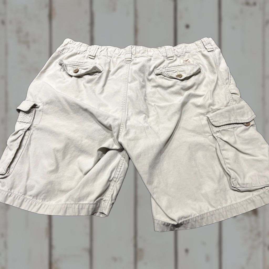 Ralph Lauren VINTAGE Ralph Lauren Polo Shorts Mens 42 Tan Cargo Baggy Y2K Faded Twill Cotton Utility Cargo Short Beigе 90s Army Outdoor Mens Size US XL / EU 56 / 4 - 1 Thumbnail