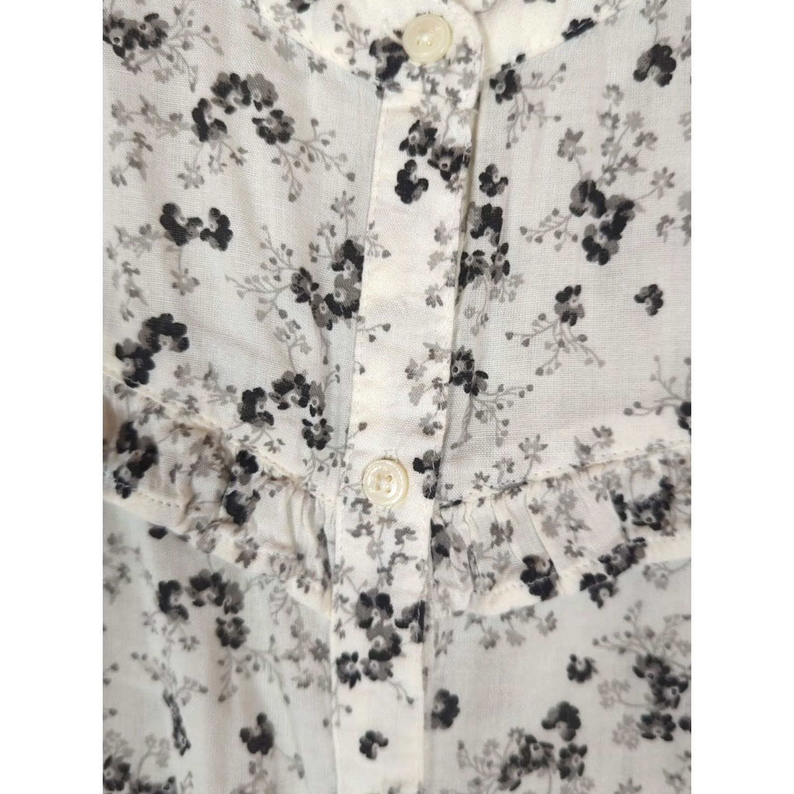 Old Navy Old Navy Womens Blouse XL Cottage Floral Flowy Long Sleeve Peasant Boho Fall White Black Gray Size XL / US 12-14 / IT 48-50 - 5 Thumbnail