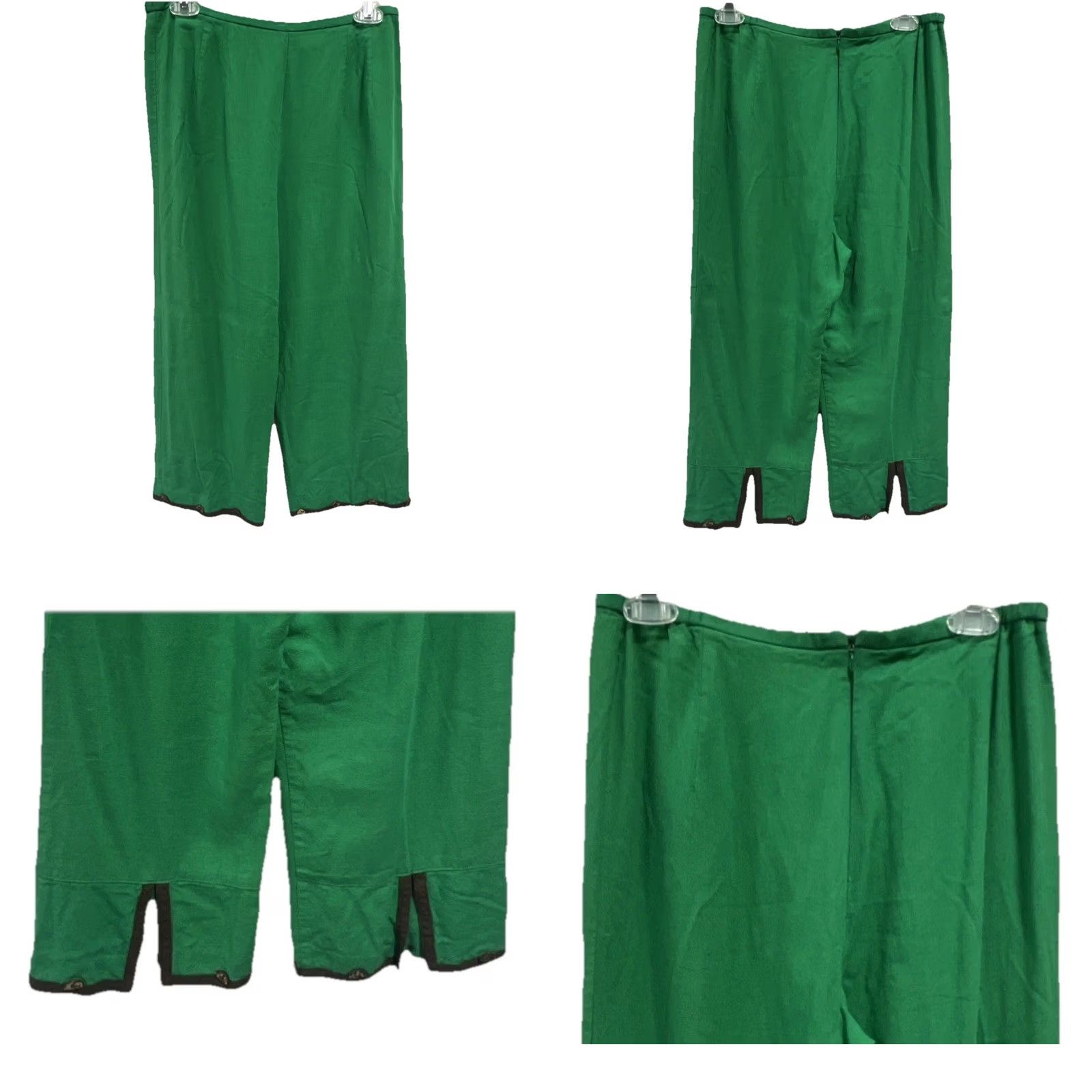 Vintage VINTAGE Sharon Young Linen Blend Pants Women's Size 10 Green Boho Cropped 20in Inseam USA Size 32" / US 10 / IT 46 - 8 Thumbnail