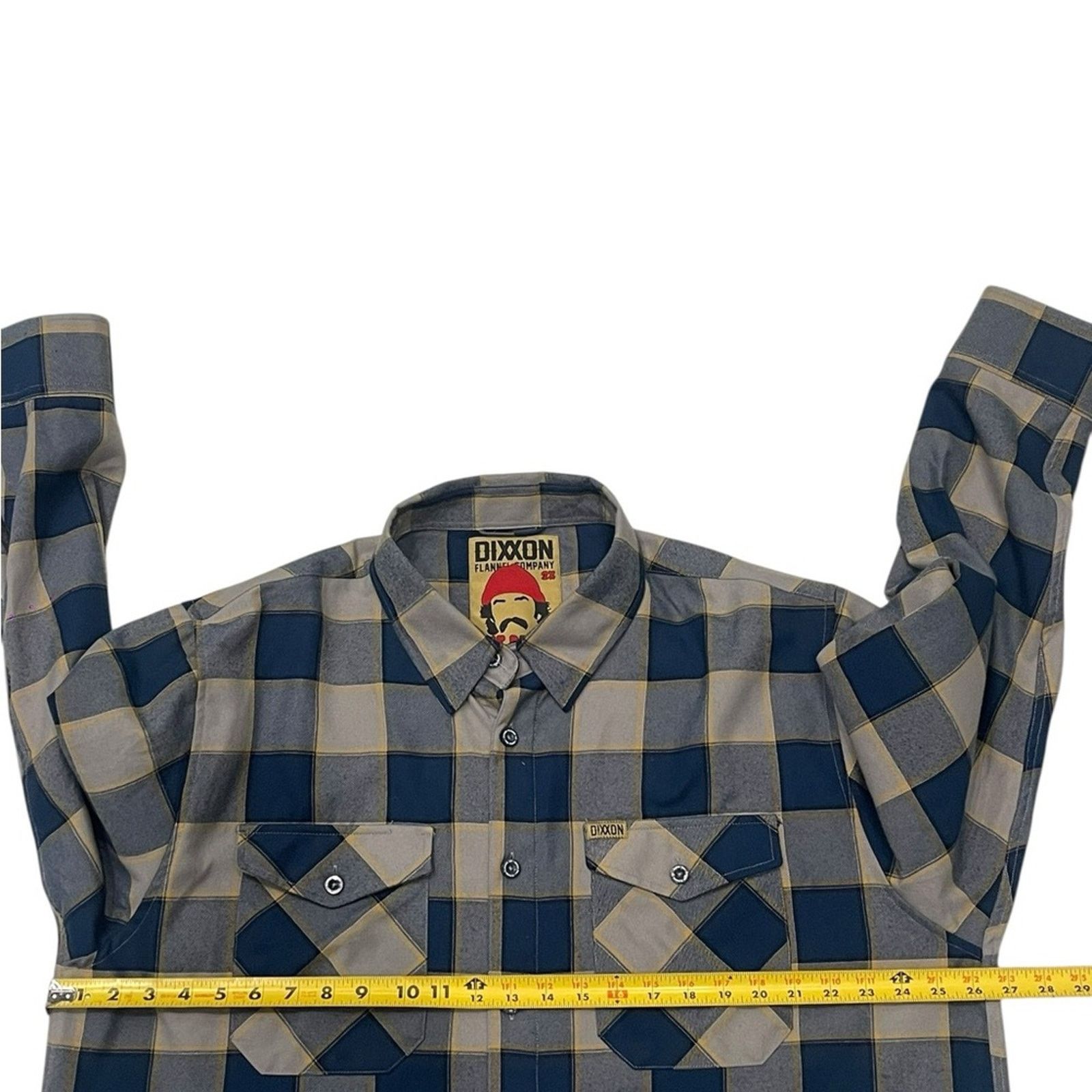 Dixxon DIXXON Blue and Cream Casual Button Down Shirt Size US XXL / EU 58 / 5 - 9 Thumbnail