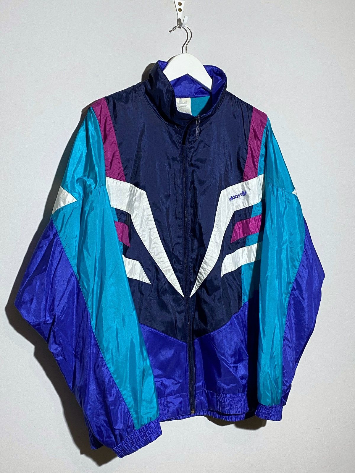 00'S Adidas nylon jacket, men's XXL size Nylon black type Vintage Second Hand